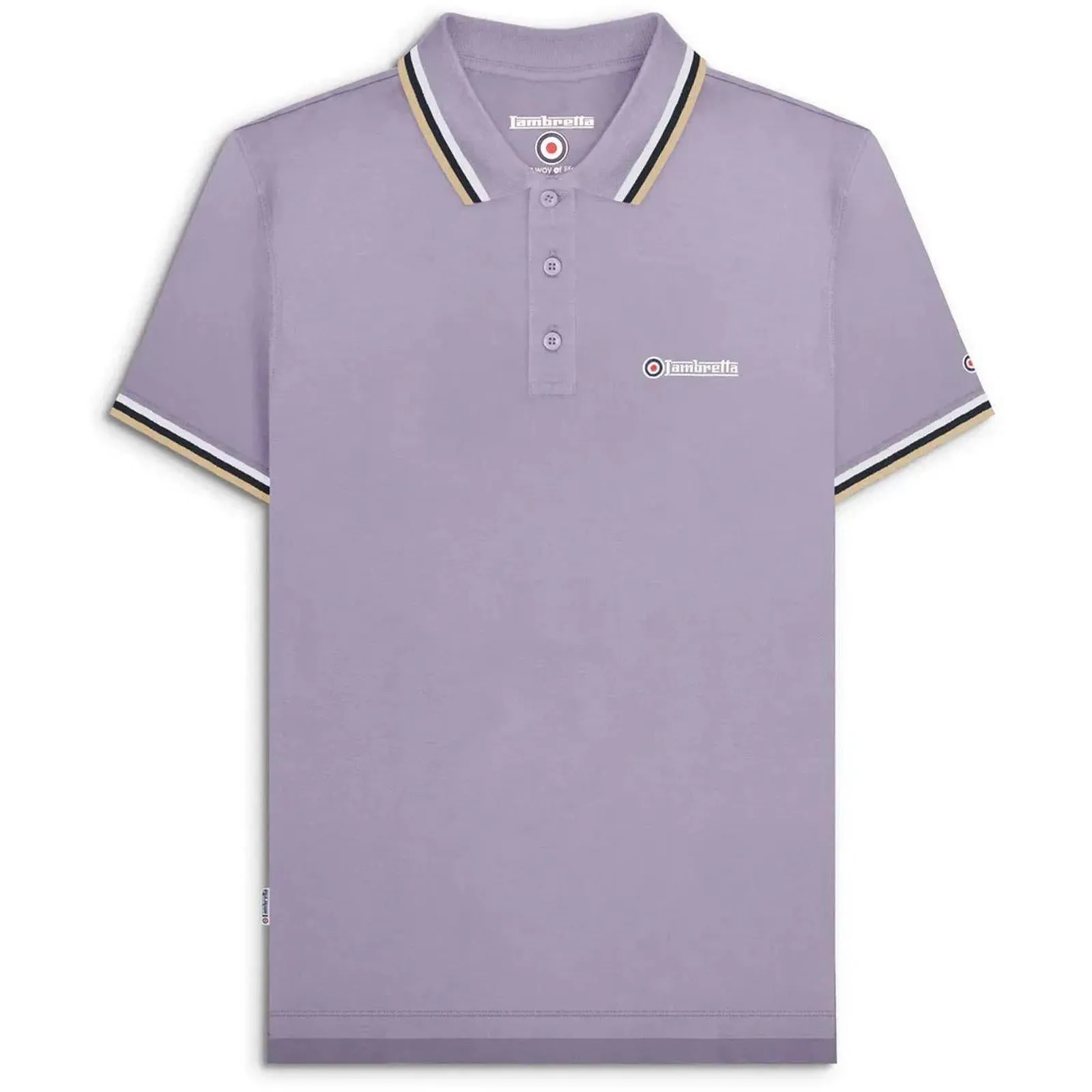 Lambretta Mens Triple Tipped Polo Shirt
