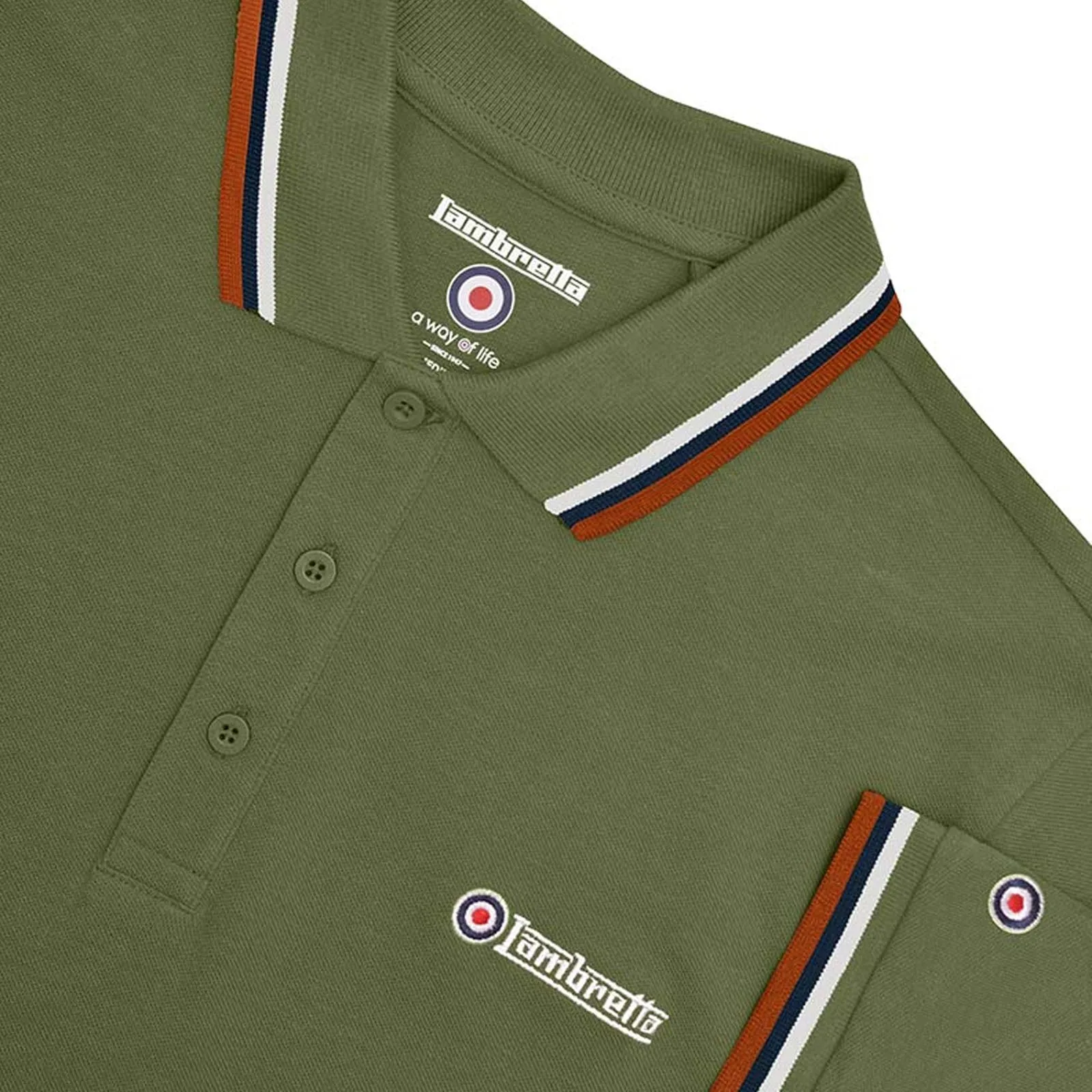 Lambretta Mens Triple Tipped Polo Shirt