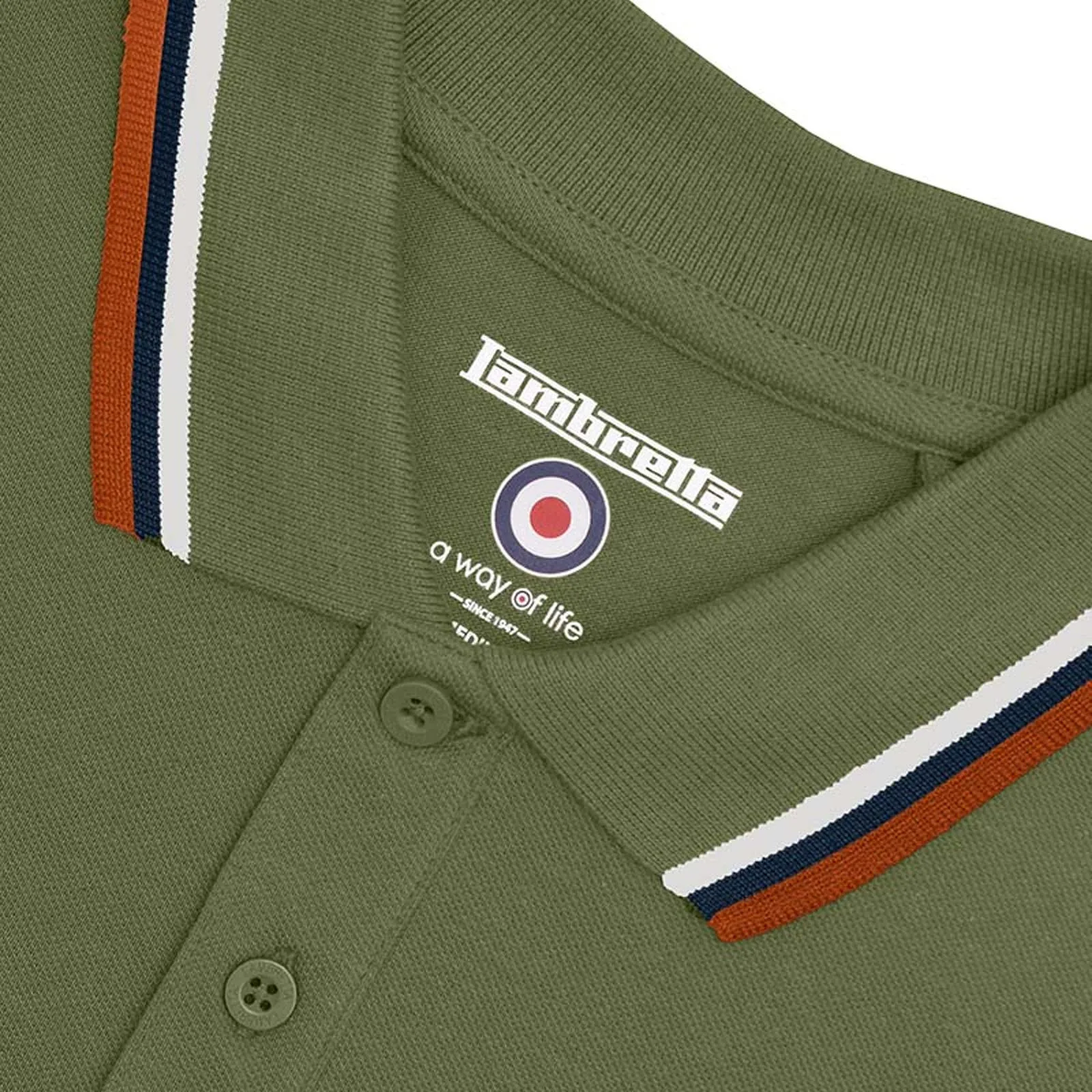 Lambretta Mens Triple Tipped Polo Shirt