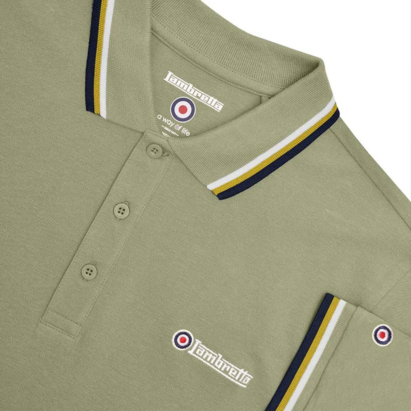 Lambretta Mens Triple Tipped Polo Shirt