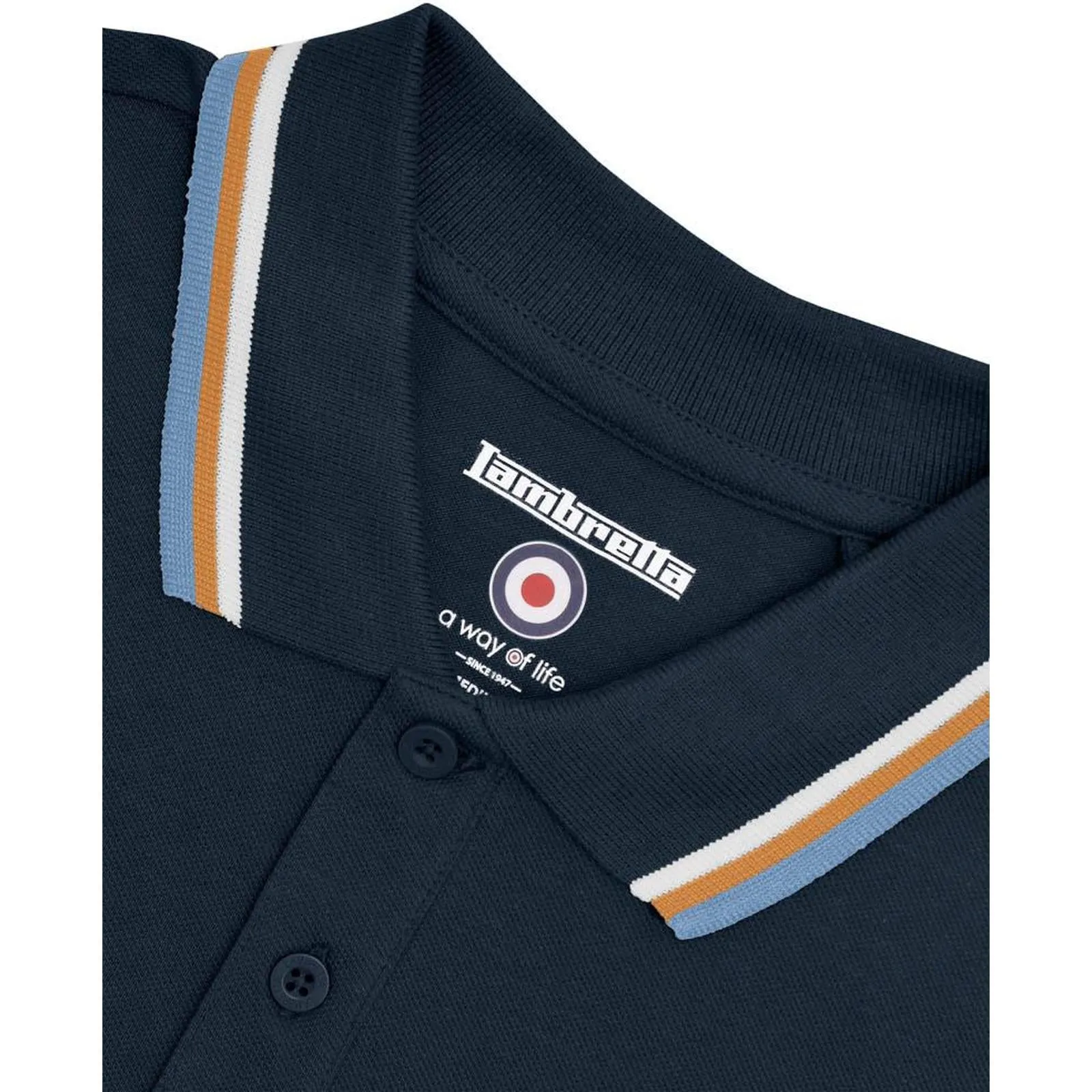 Lambretta Mens Triple Tipped Polo Shirt