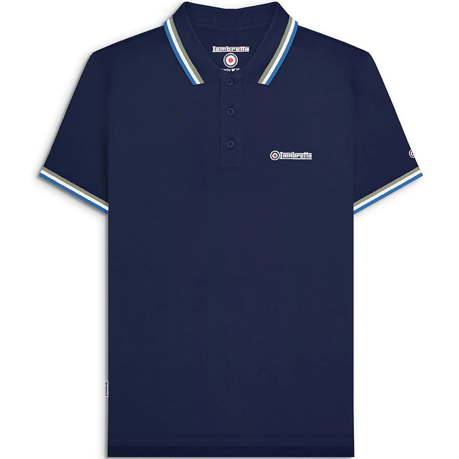 Lambretta Mens Triple Tipped Polo Shirt