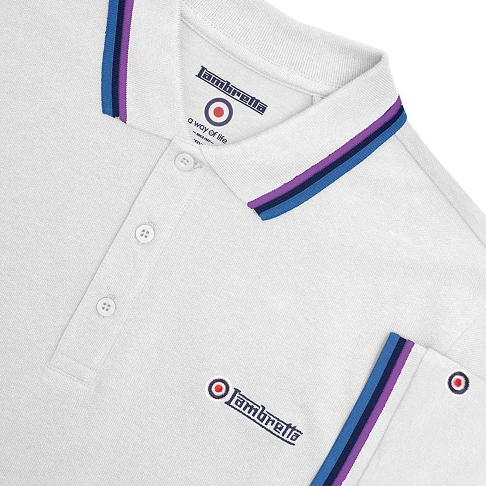 Lambretta Mens Triple Tipped Polo Shirt