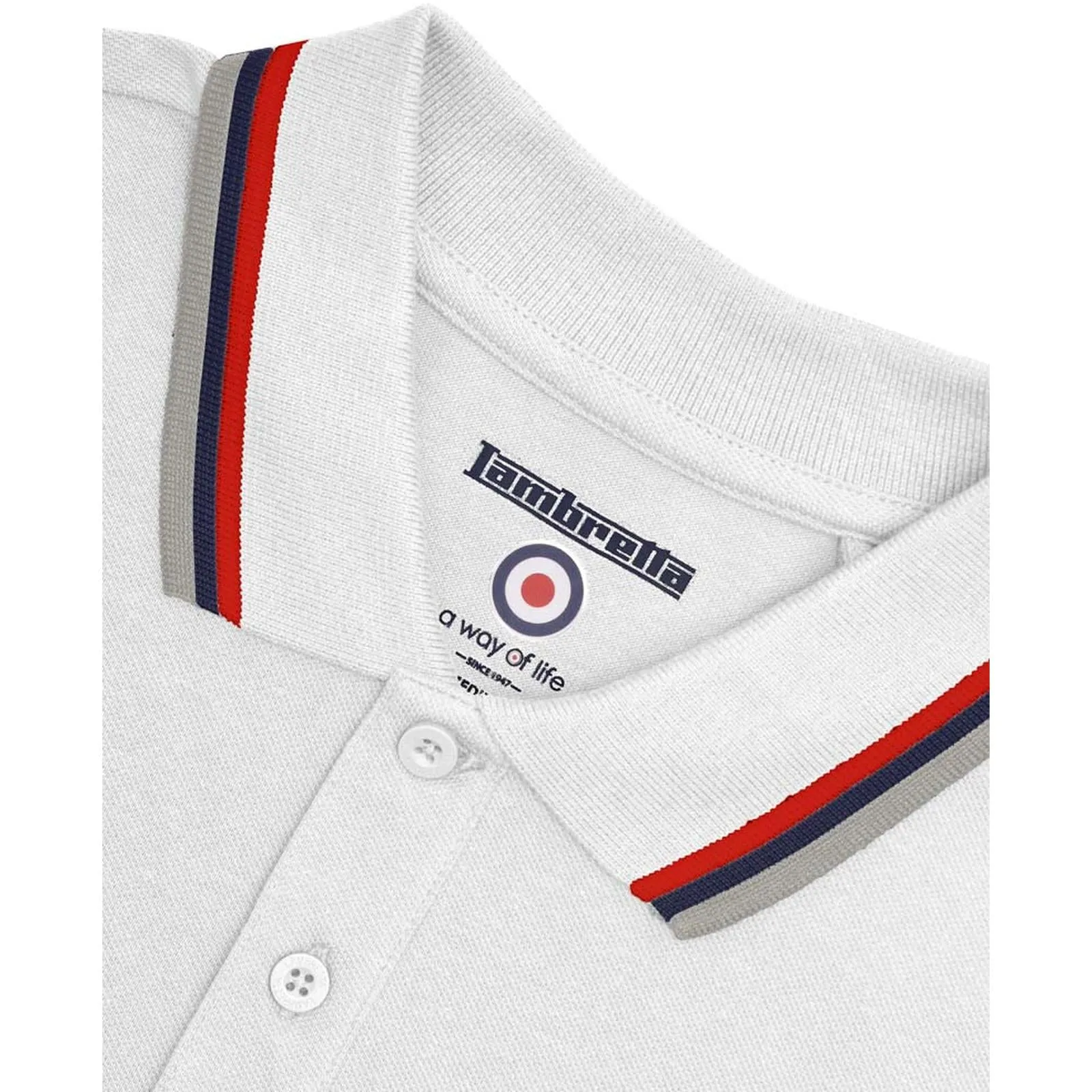 Lambretta Mens Triple Tipped Polo Shirt