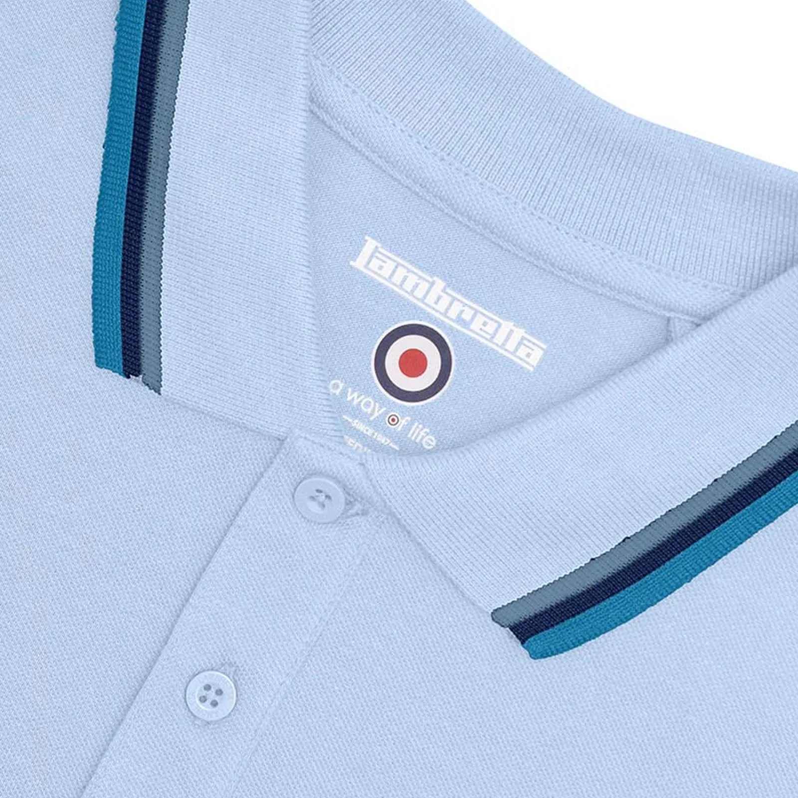 Lambretta Mens Triple Tipped Polo Shirt