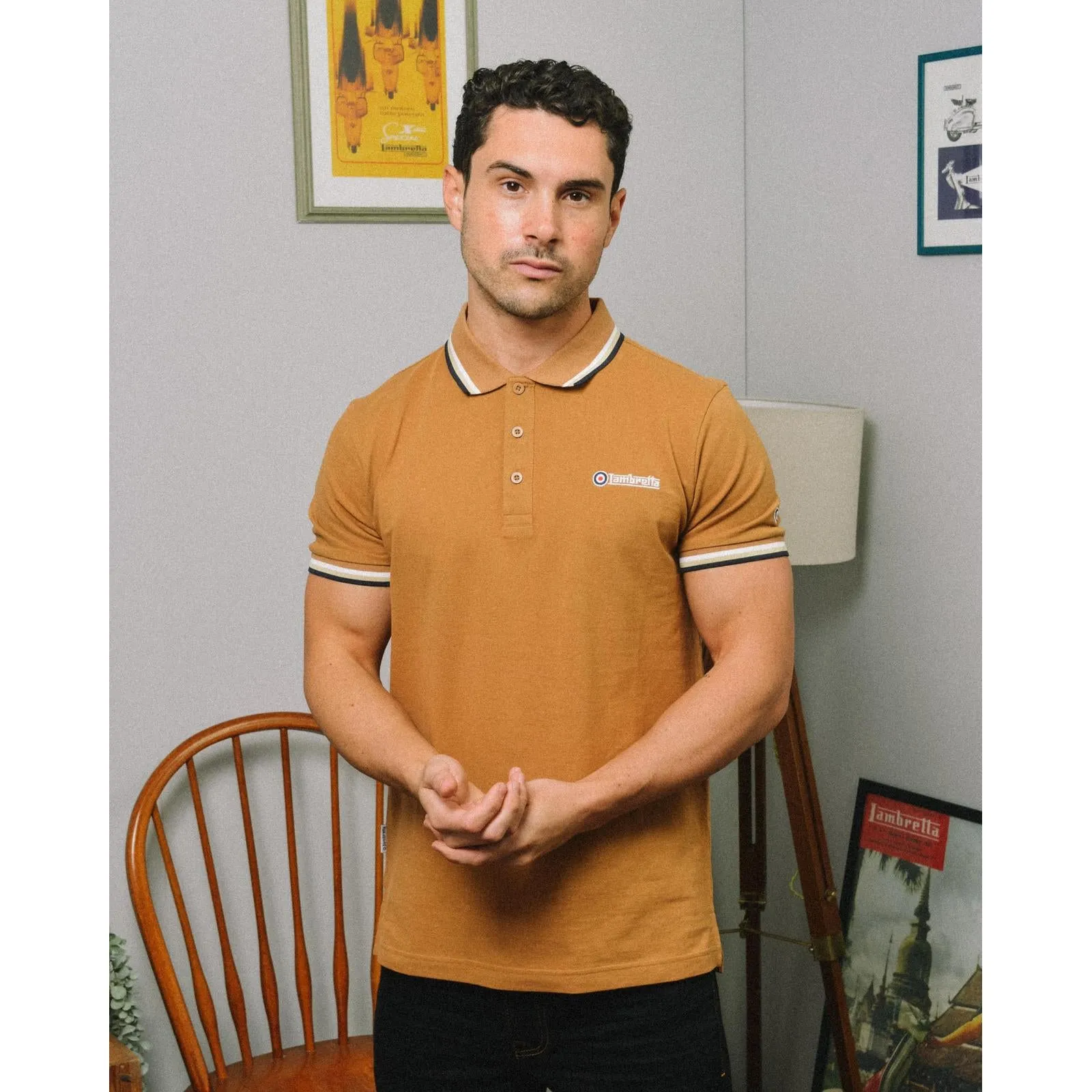 Lambretta Mens Triple Tipped Polo Shirt