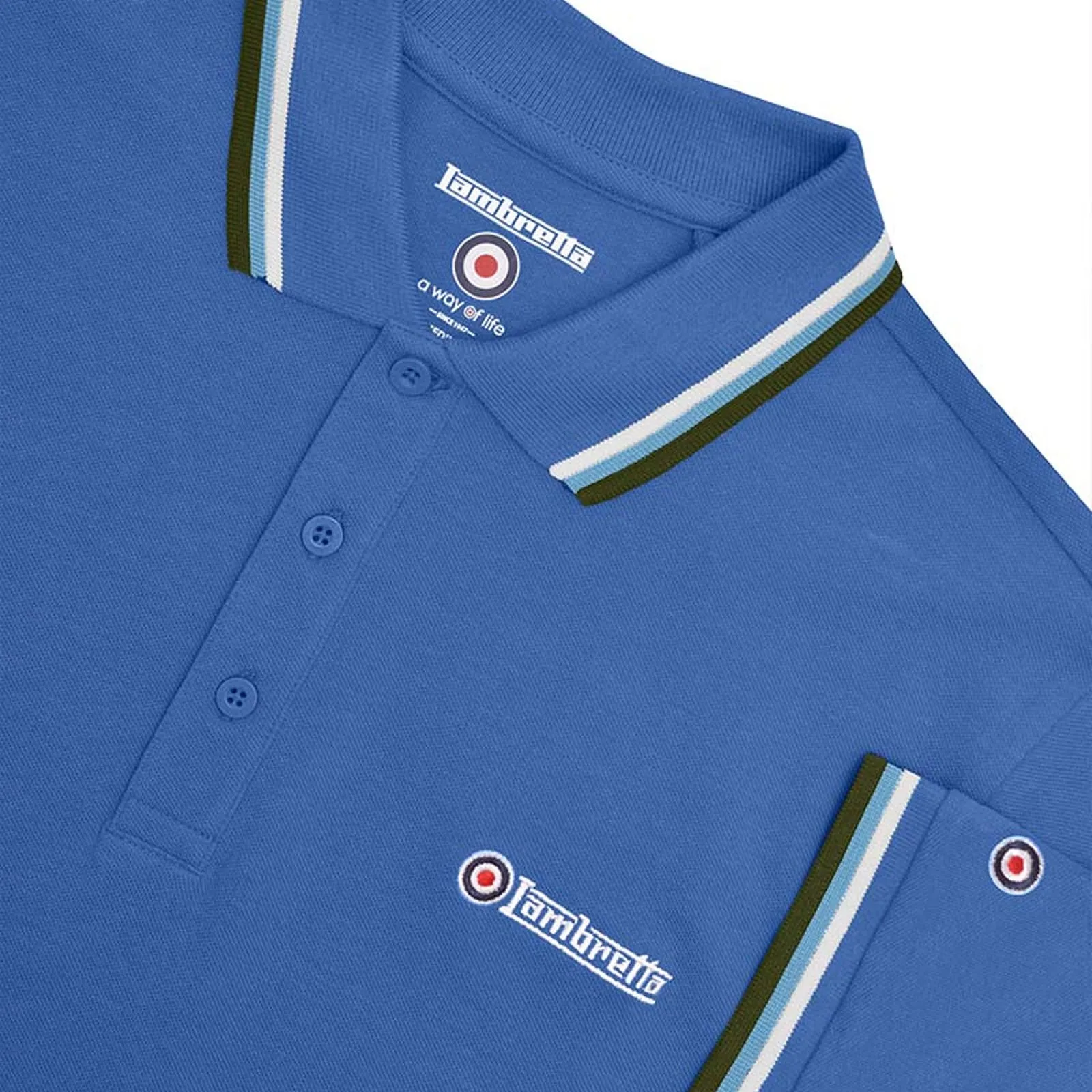 Lambretta Mens Triple Tipped Polo Shirt