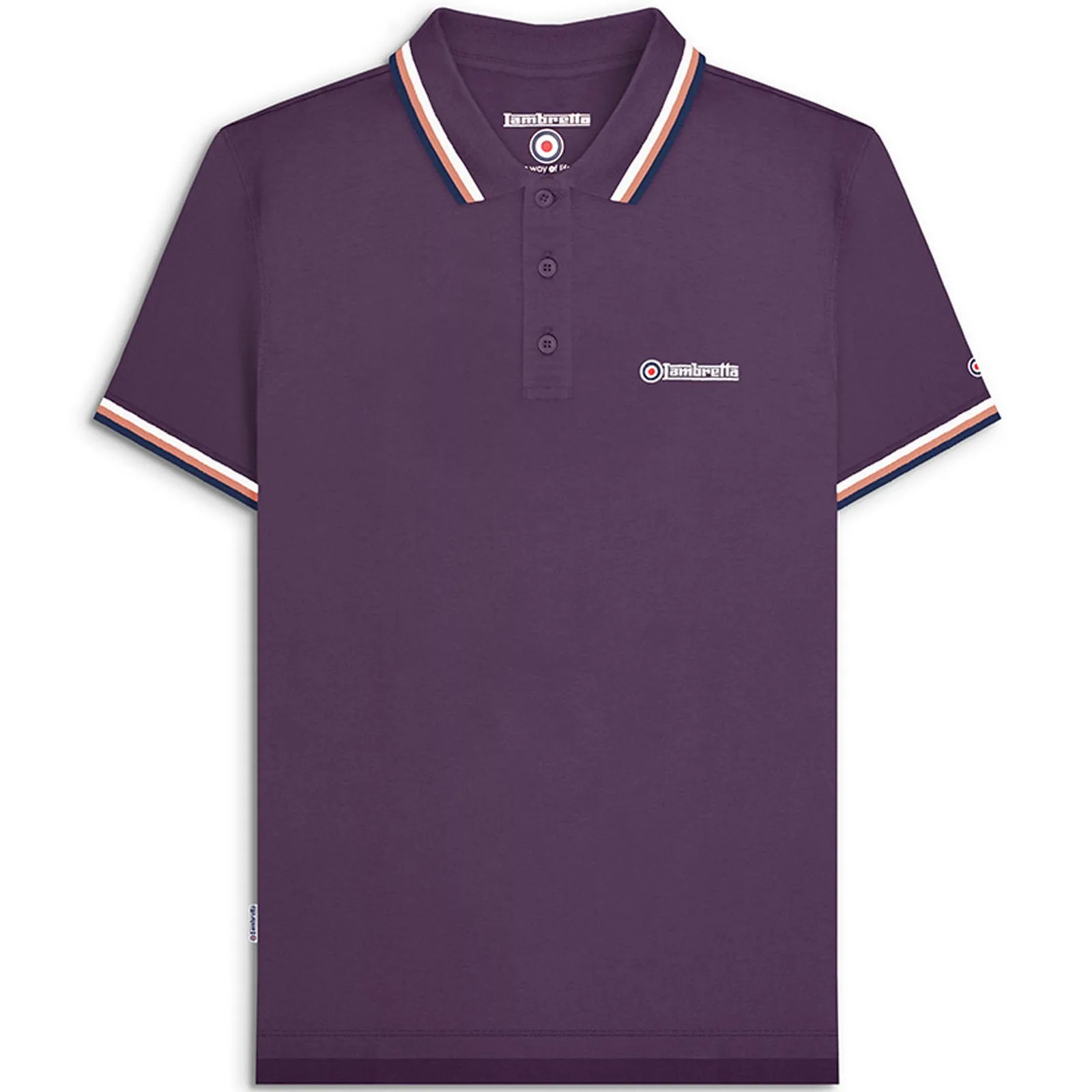 Lambretta Mens Triple Tipped Retro Polo Shirt