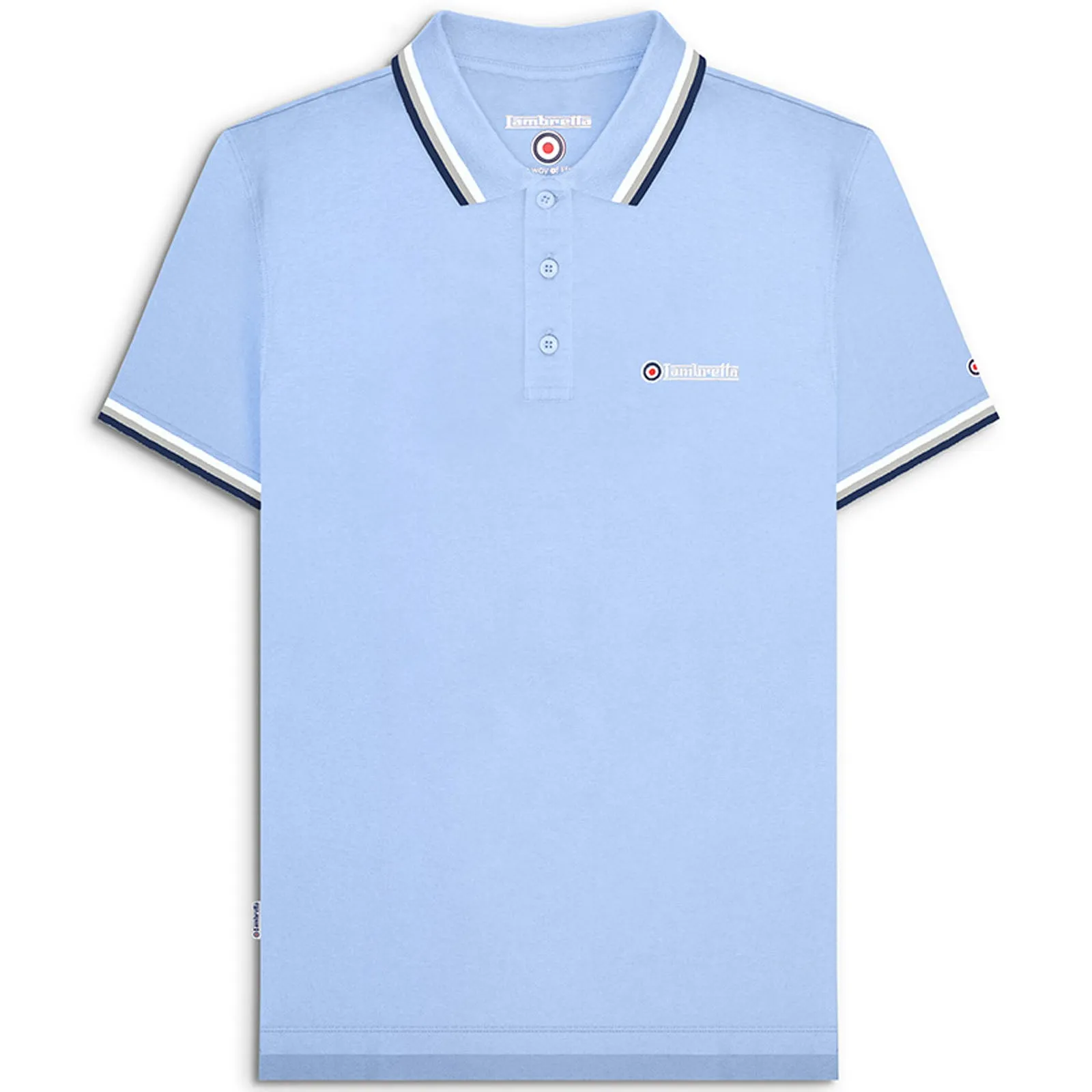 Lambretta Mens Triple Tipped Retro Polo Shirt