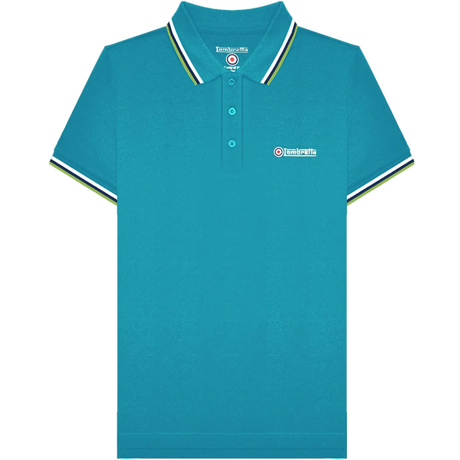 Lambretta Mens Triple Tipped Retro Polo Shirt
