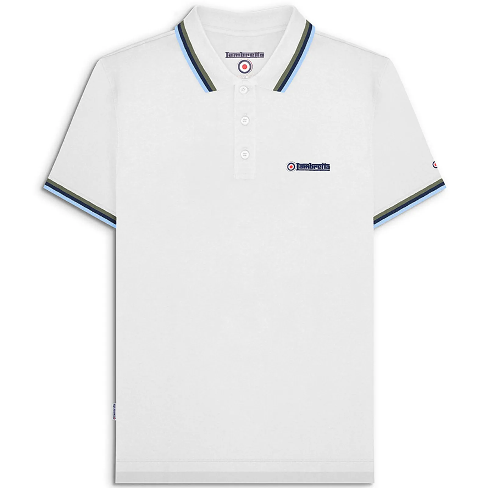 Lambretta Mens Triple Tipped Retro Polo Shirt