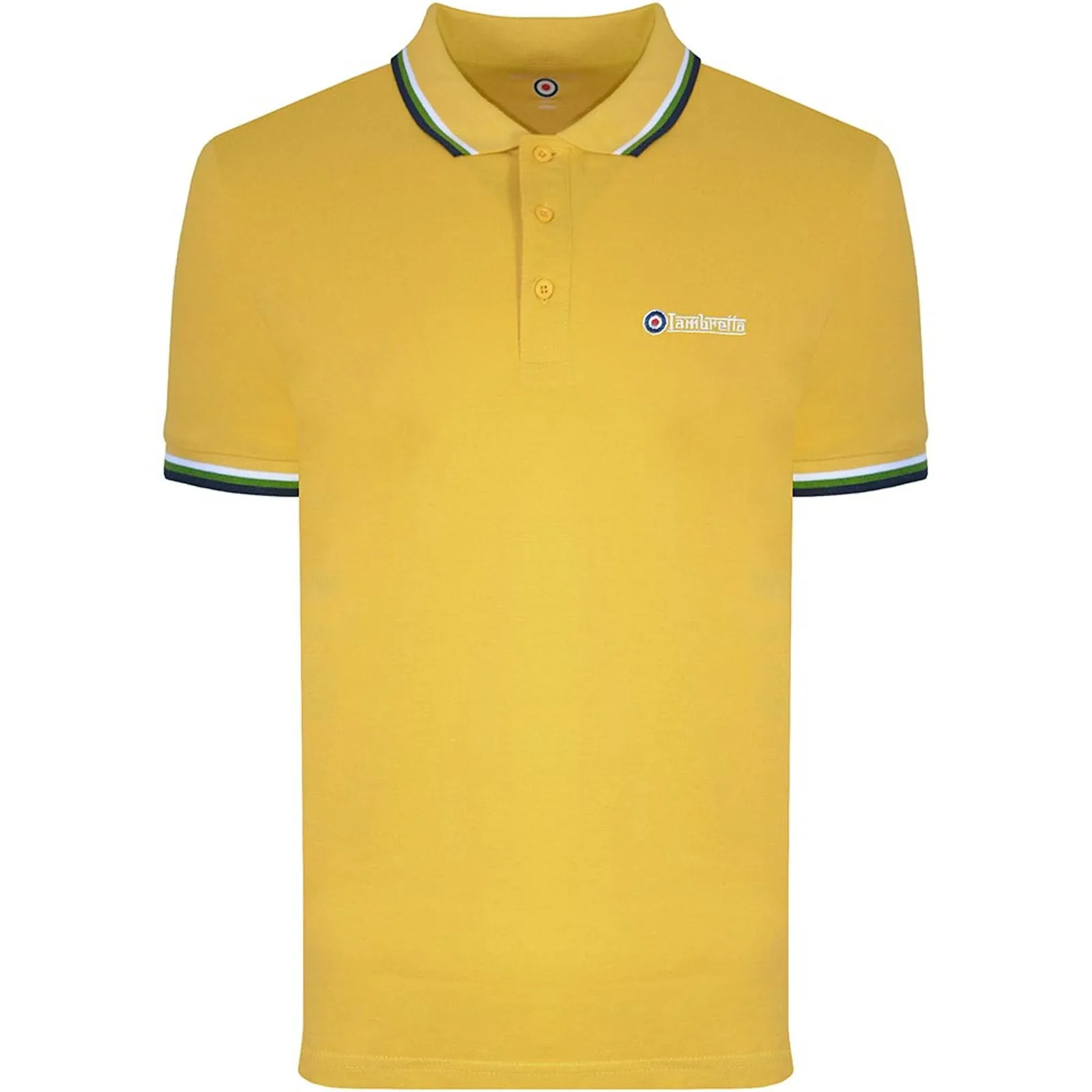 Lambretta Mens Triple Tipped Retro Polo Shirt