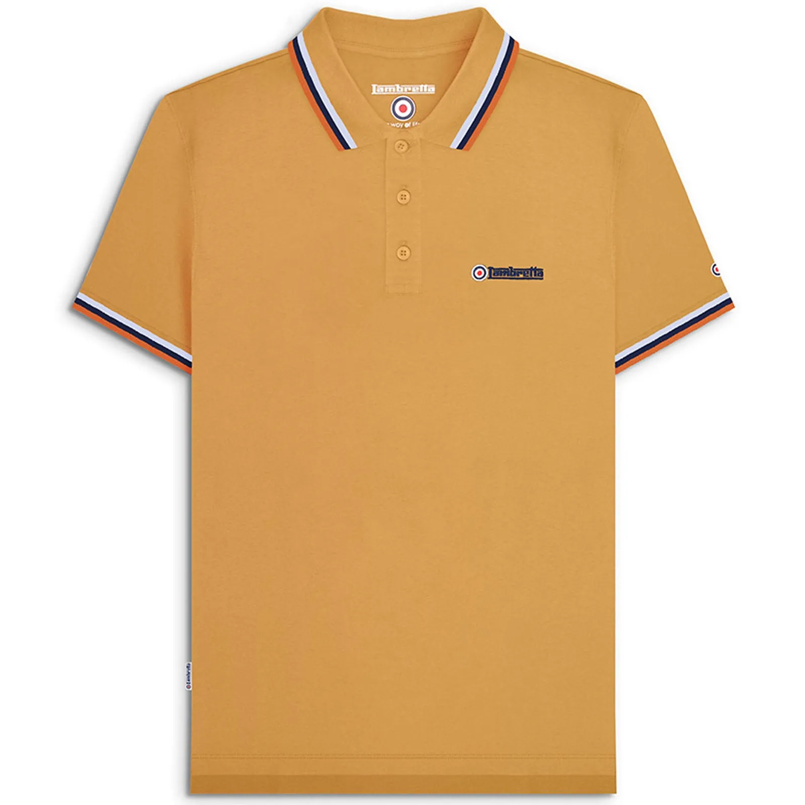 Lambretta Mens Triple Tipped Retro Polo Shirt