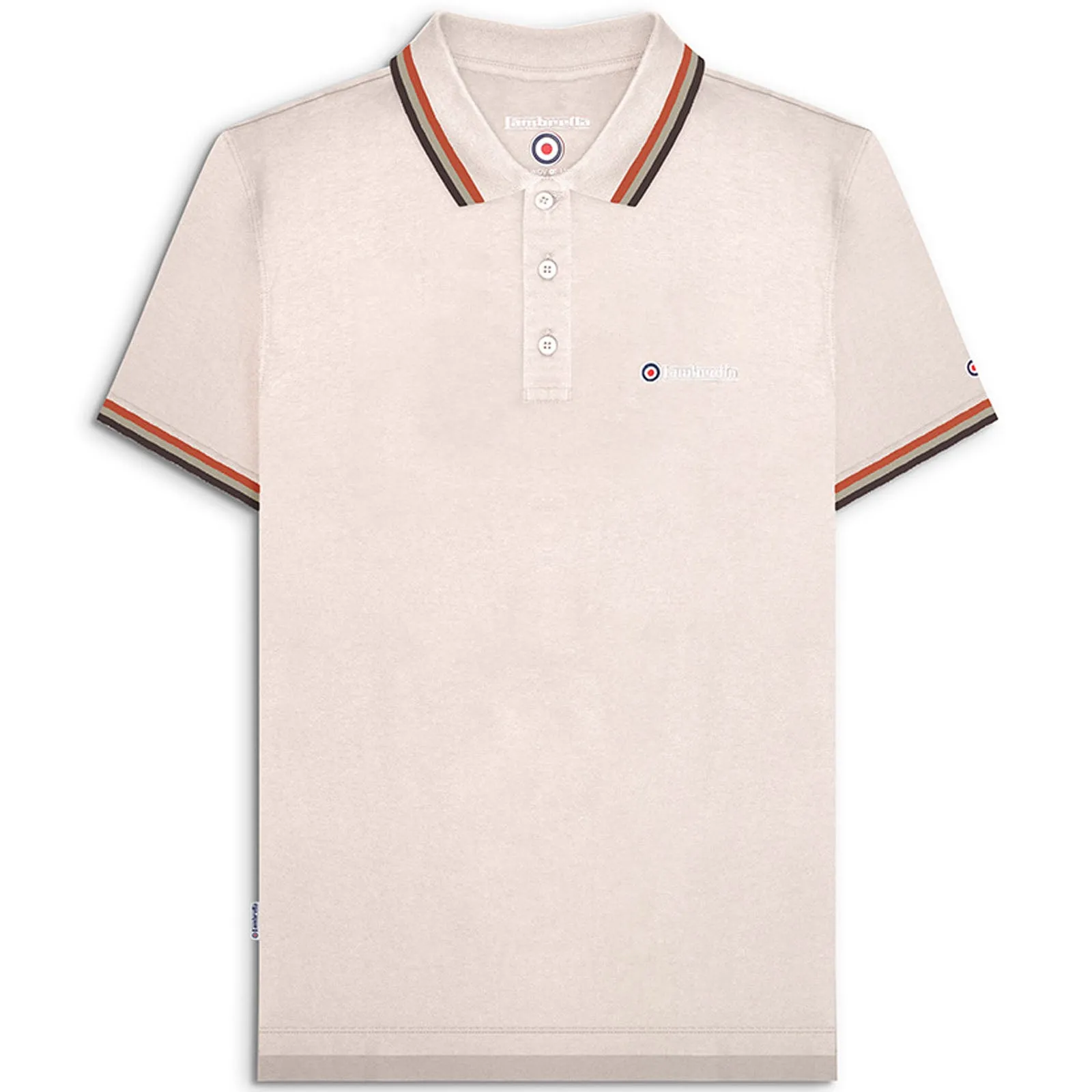 Lambretta Mens Triple Tipped Retro Polo Shirt