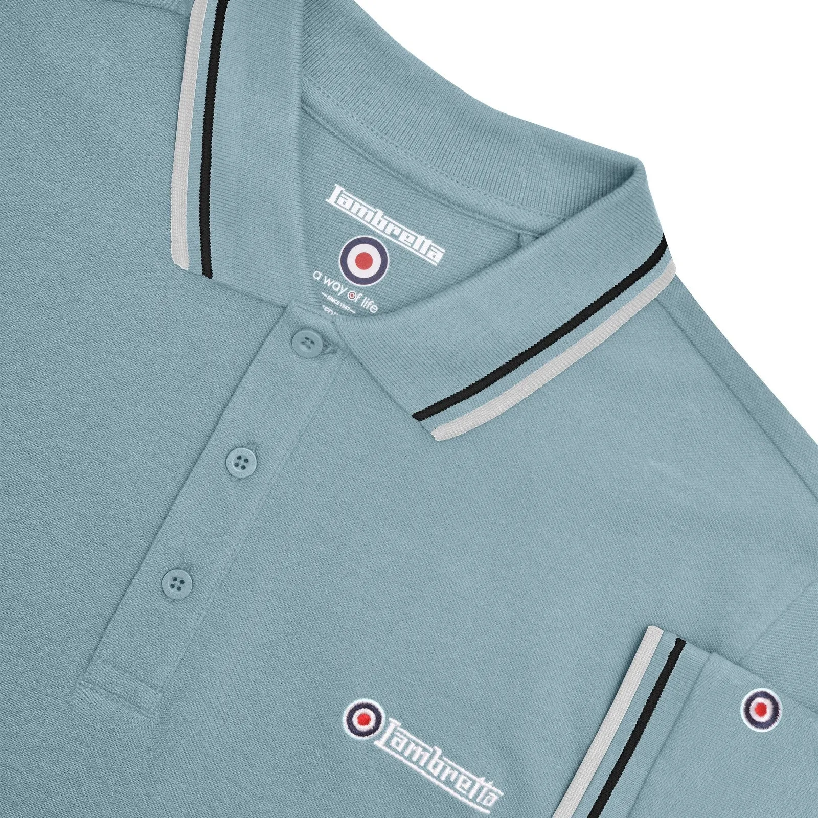 Lambretta Mens Twin Tipped Cotton Polo Shirt