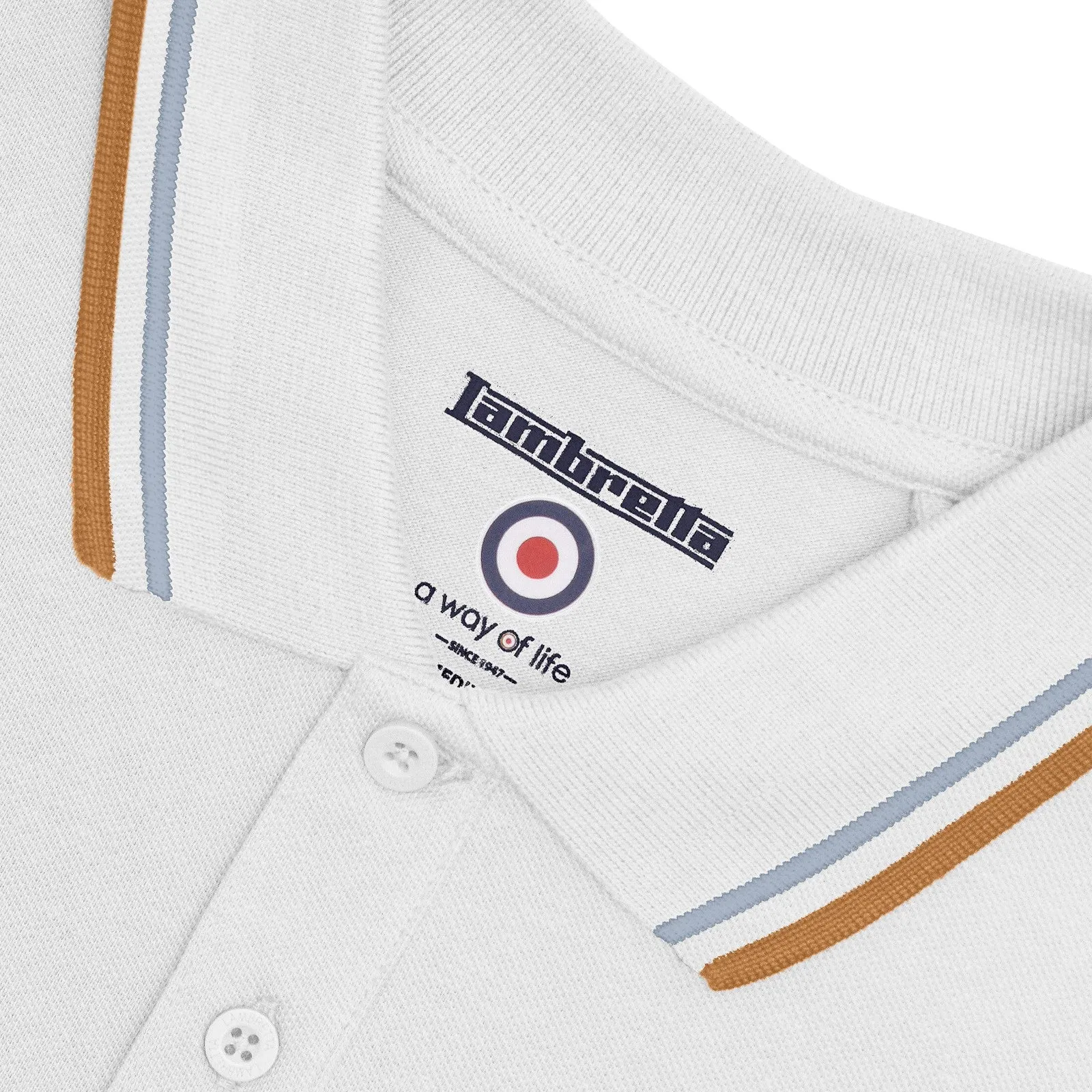 Lambretta Mens Twin Tipped Cotton Polo Shirt