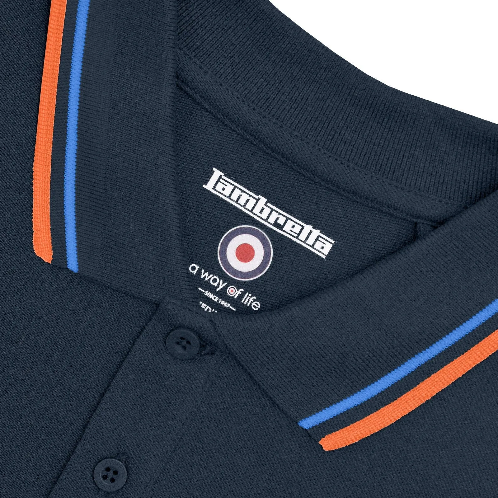 Lambretta Mens Twin Tipped Cotton Polo Shirt