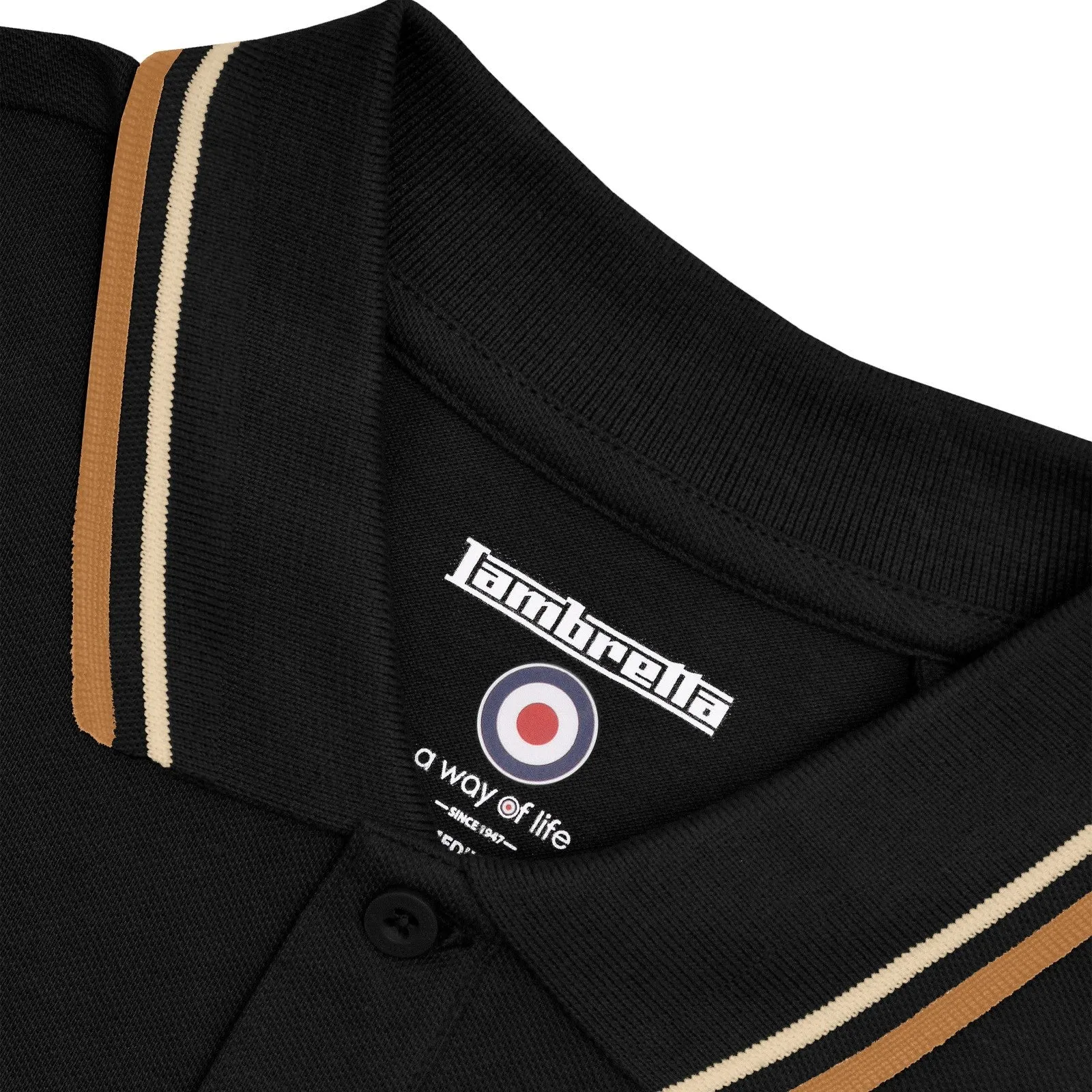 Lambretta Mens Twin Tipped Cotton Polo Shirt