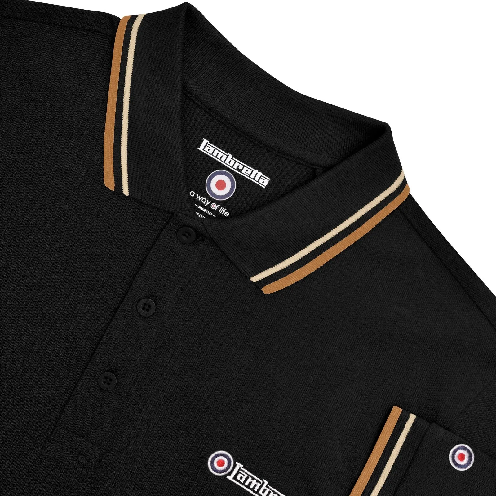 Lambretta Mens Twin Tipped Cotton Polo Shirt
