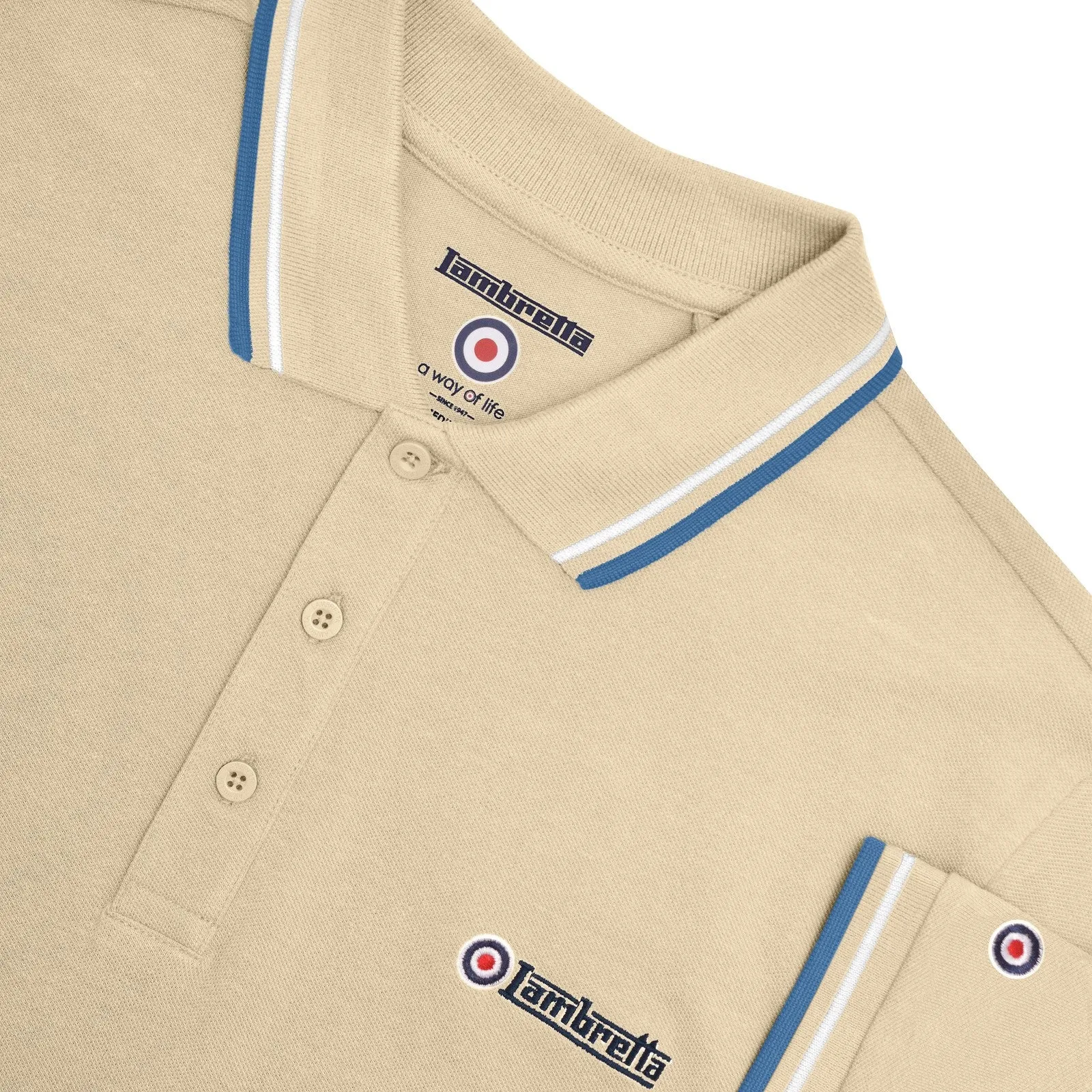 Lambretta Mens Twin Tipped Cotton Polo Shirt