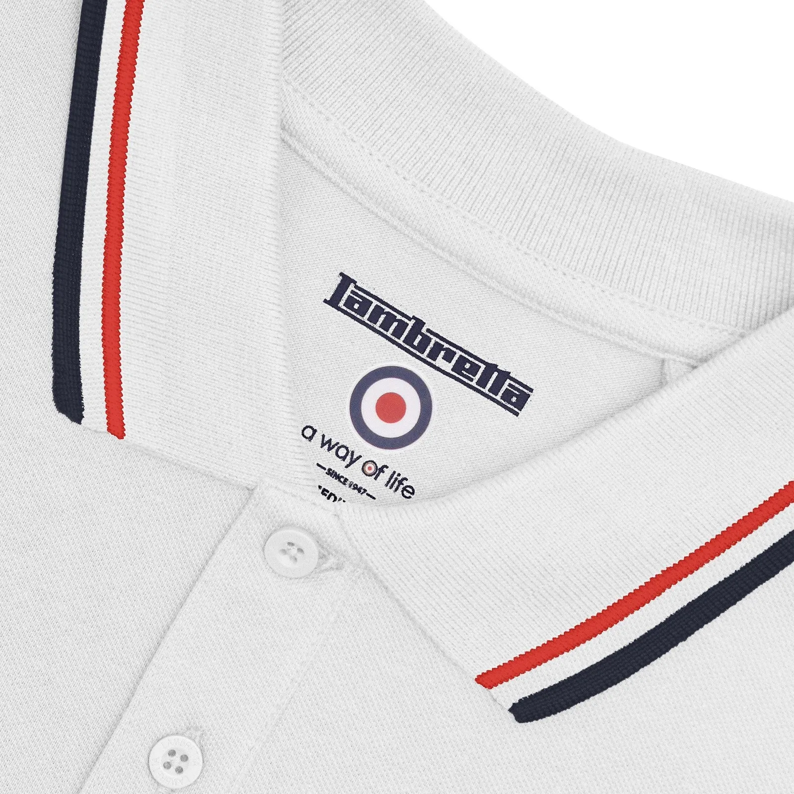 Lambretta Mens Twin Tipped Cotton Polo Shirt