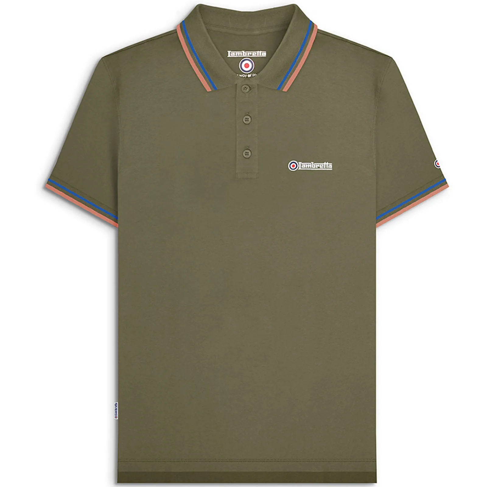 Lambretta Mens Twin Tipped Cotton Polo Shirt