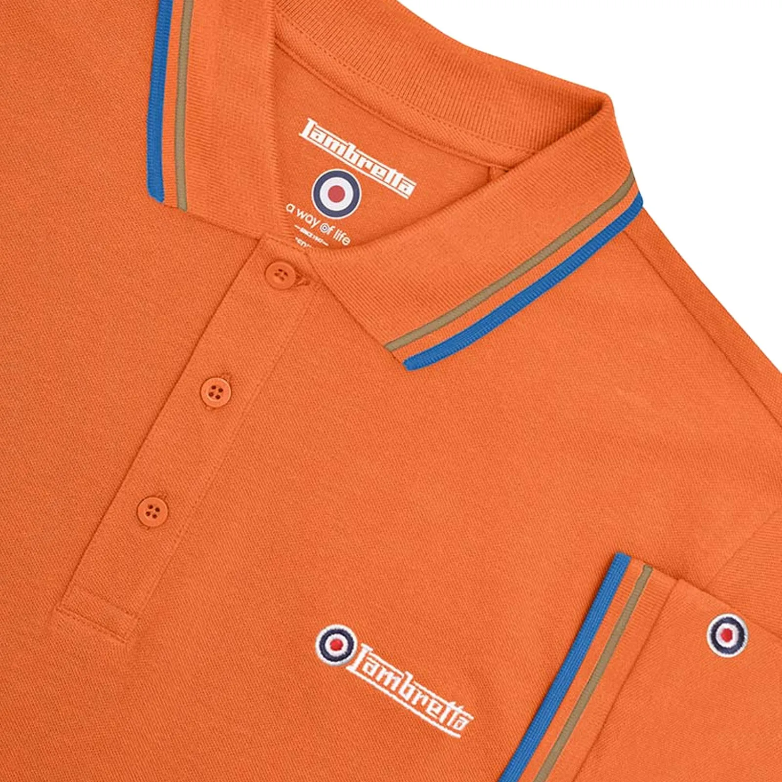 Lambretta Mens Twin Tipped Cotton Polo Shirt