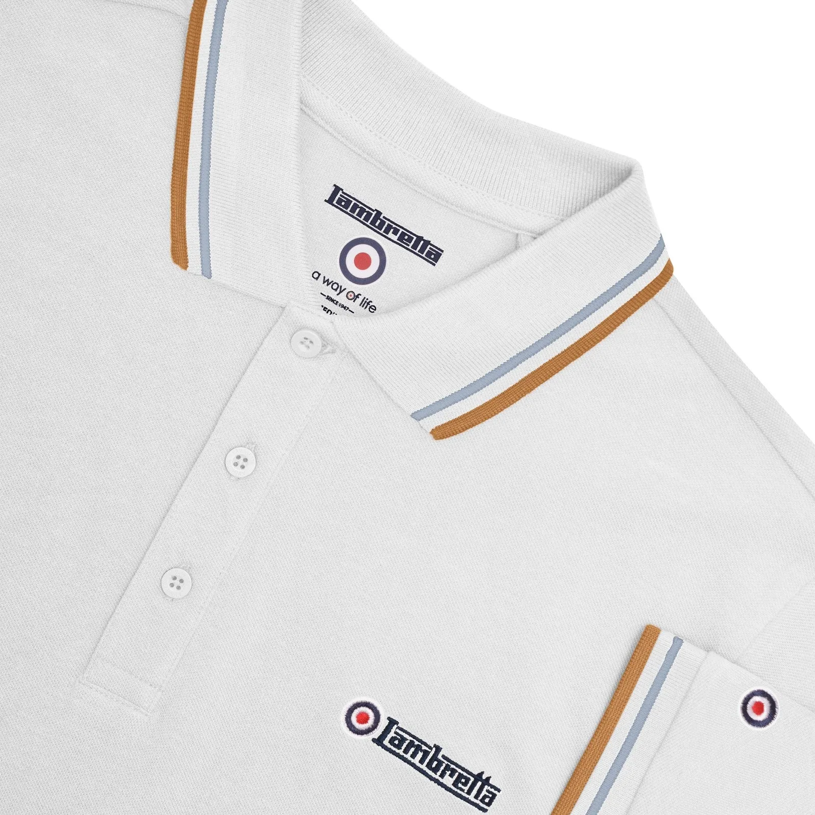 Lambretta Mens Twin Tipped Cotton Polo Shirt