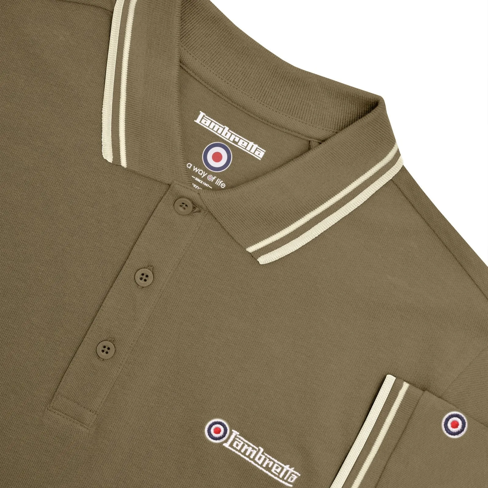 Lambretta Mens Twin Tipped Cotton Polo Shirt