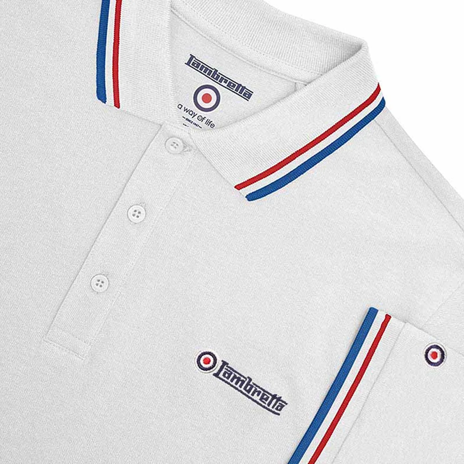 Lambretta Mens Twin Tipped Cotton Polo Shirt