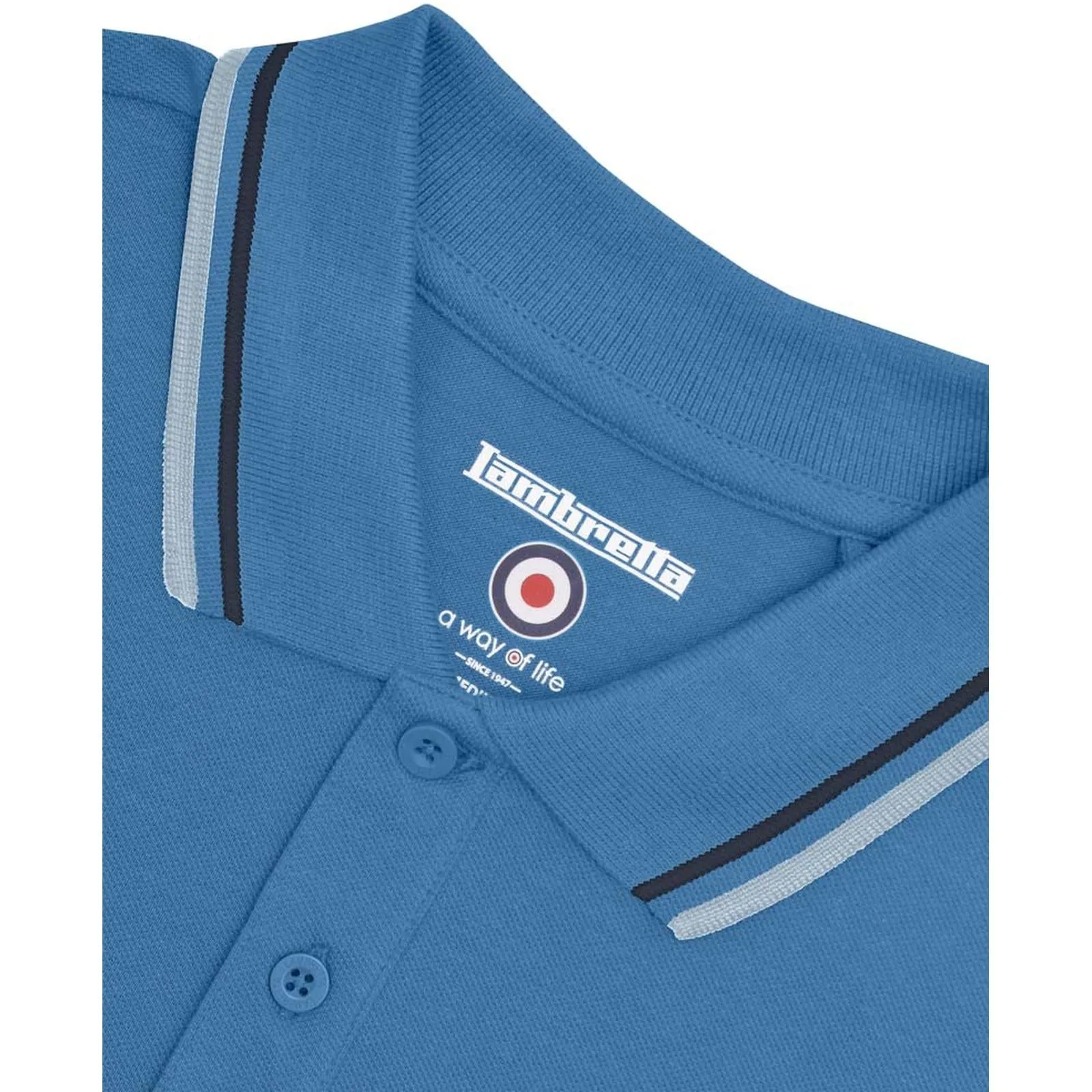 Lambretta Mens Twin Tipped Retro Polo Shirt