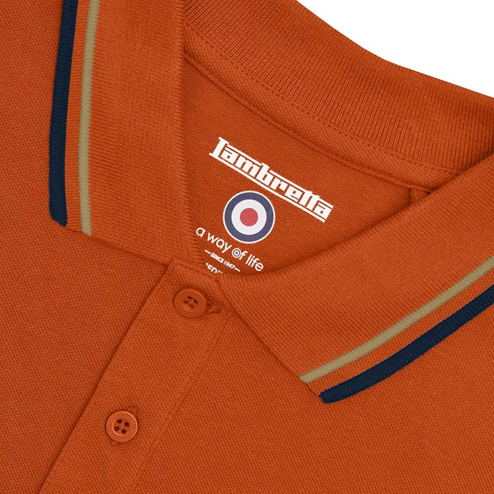 Lambretta Mens Twin Tipped Retro Polo Shirt
