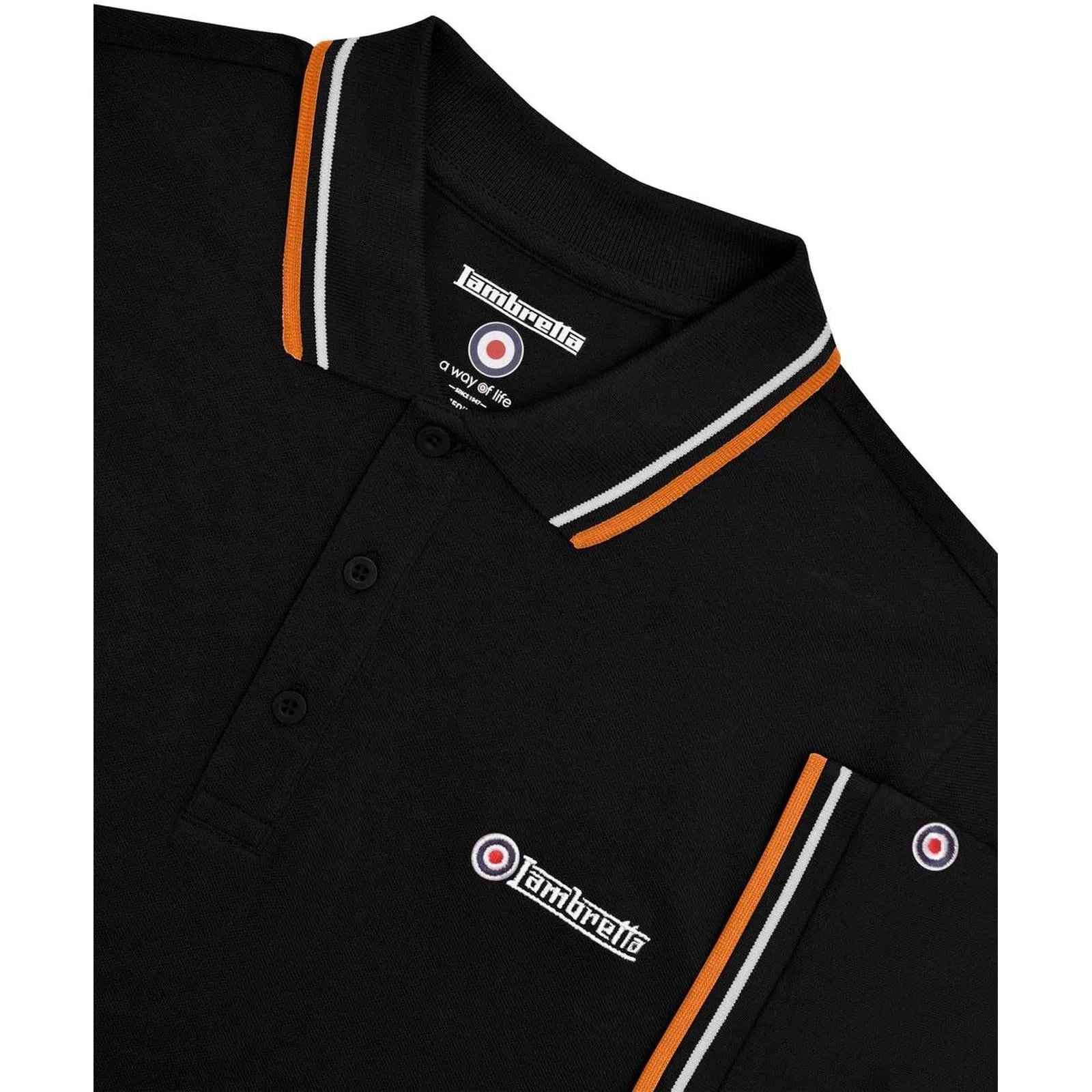 Lambretta Mens Twin Tipped Retro Polo Shirt