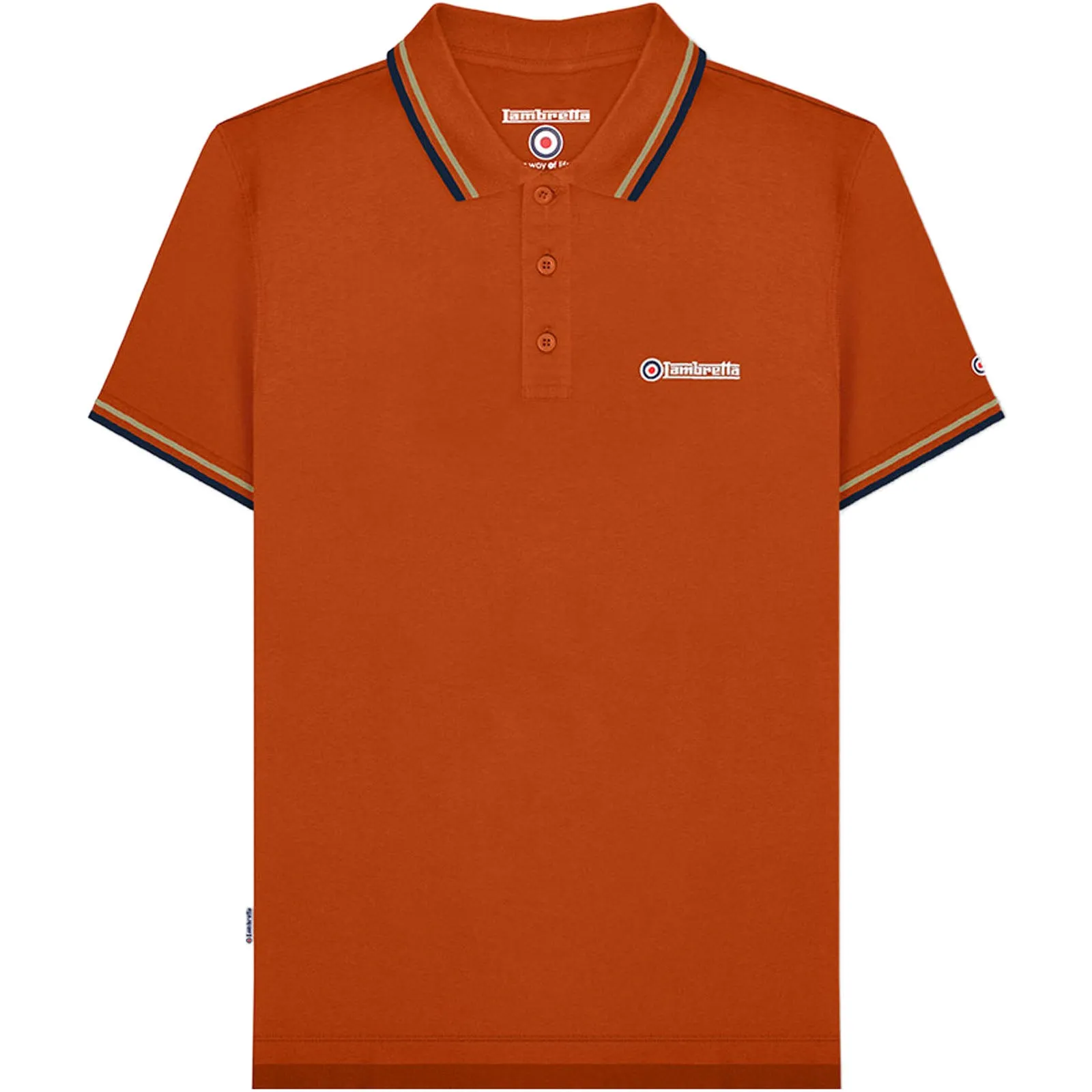 Lambretta Mens Twin Tipped Retro Polo Shirt