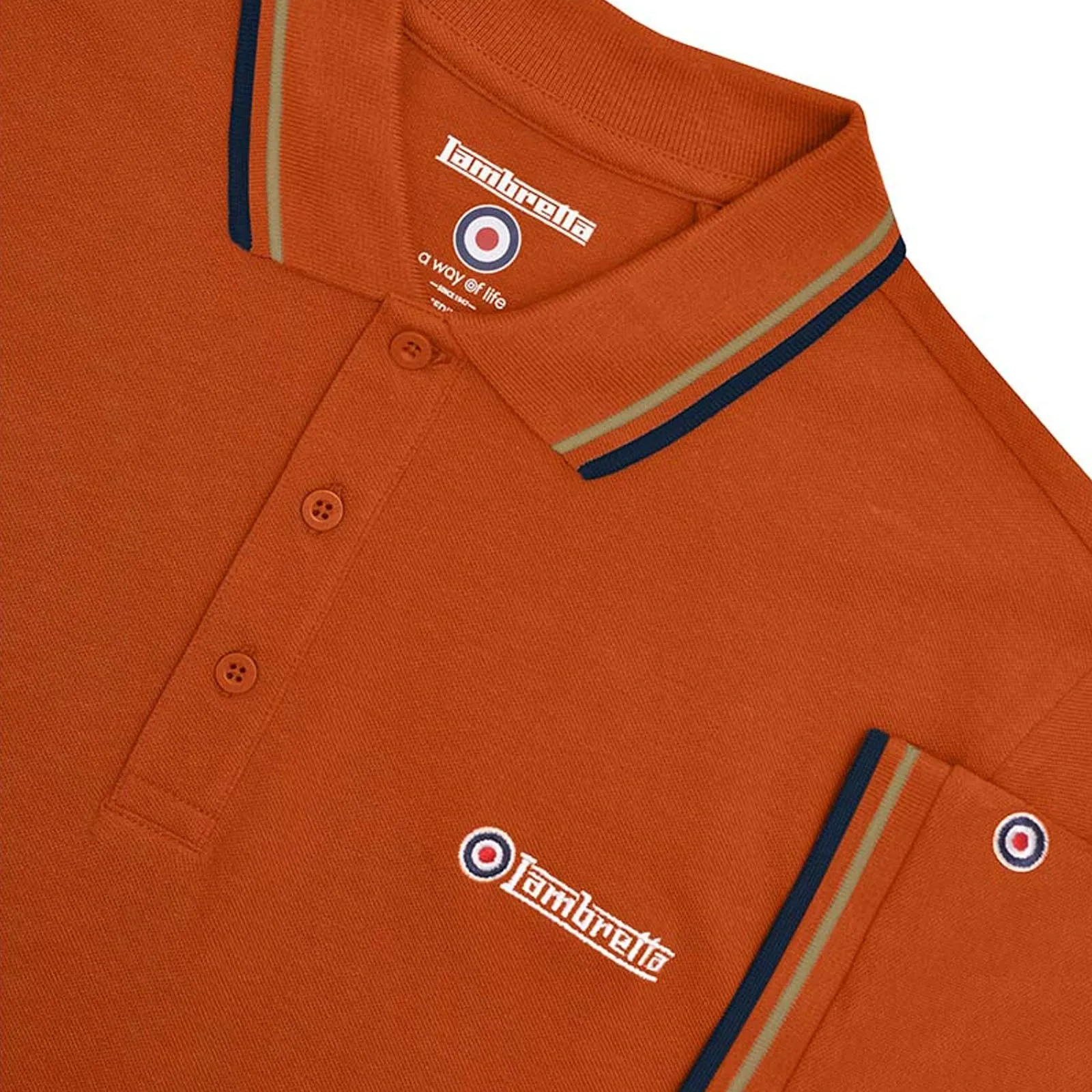 Lambretta Mens Twin Tipped Retro Polo Shirt