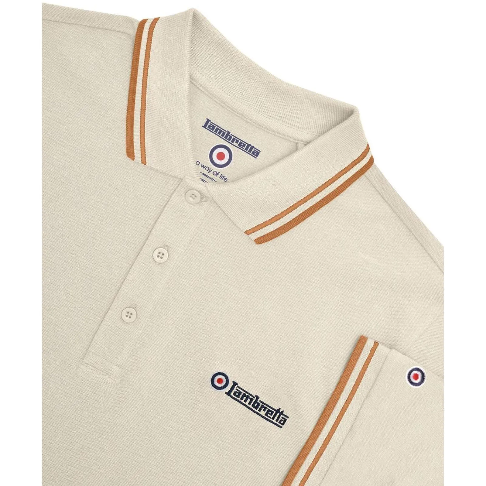 Lambretta Mens Twin Tipped Retro Polo Shirt