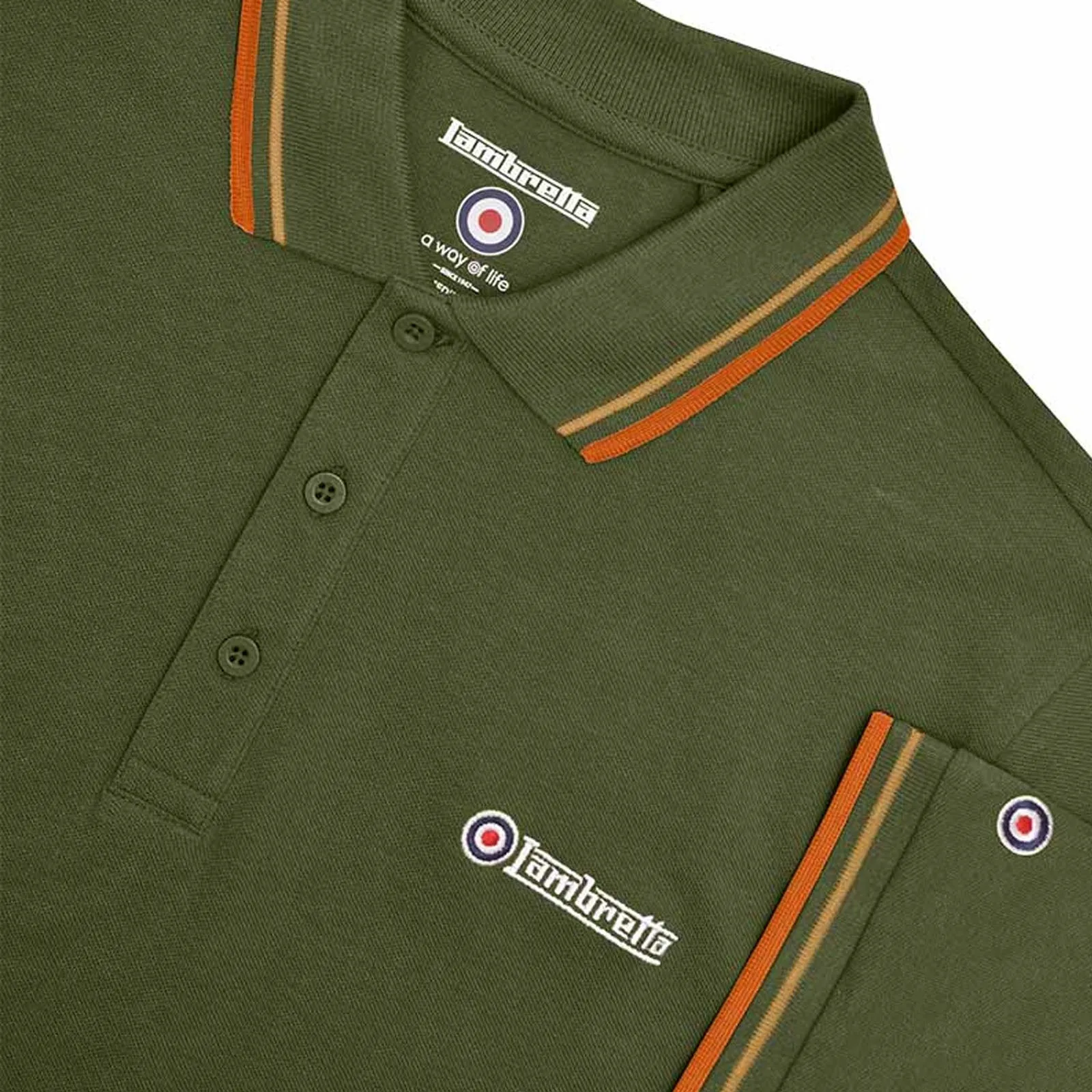 Lambretta Mens Twin Tipped Retro Polo Shirt