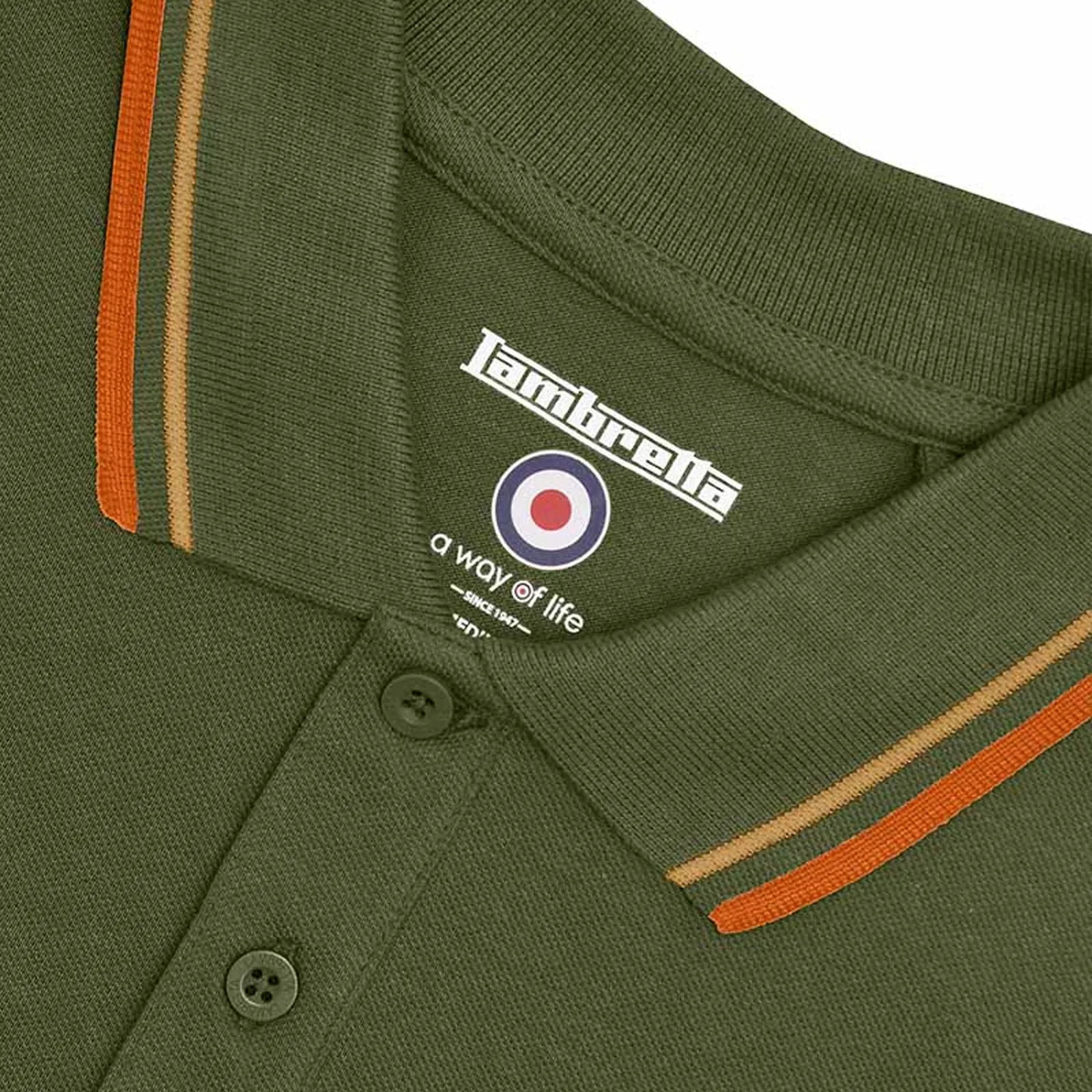 Lambretta Mens Twin Tipped Retro Polo Shirt