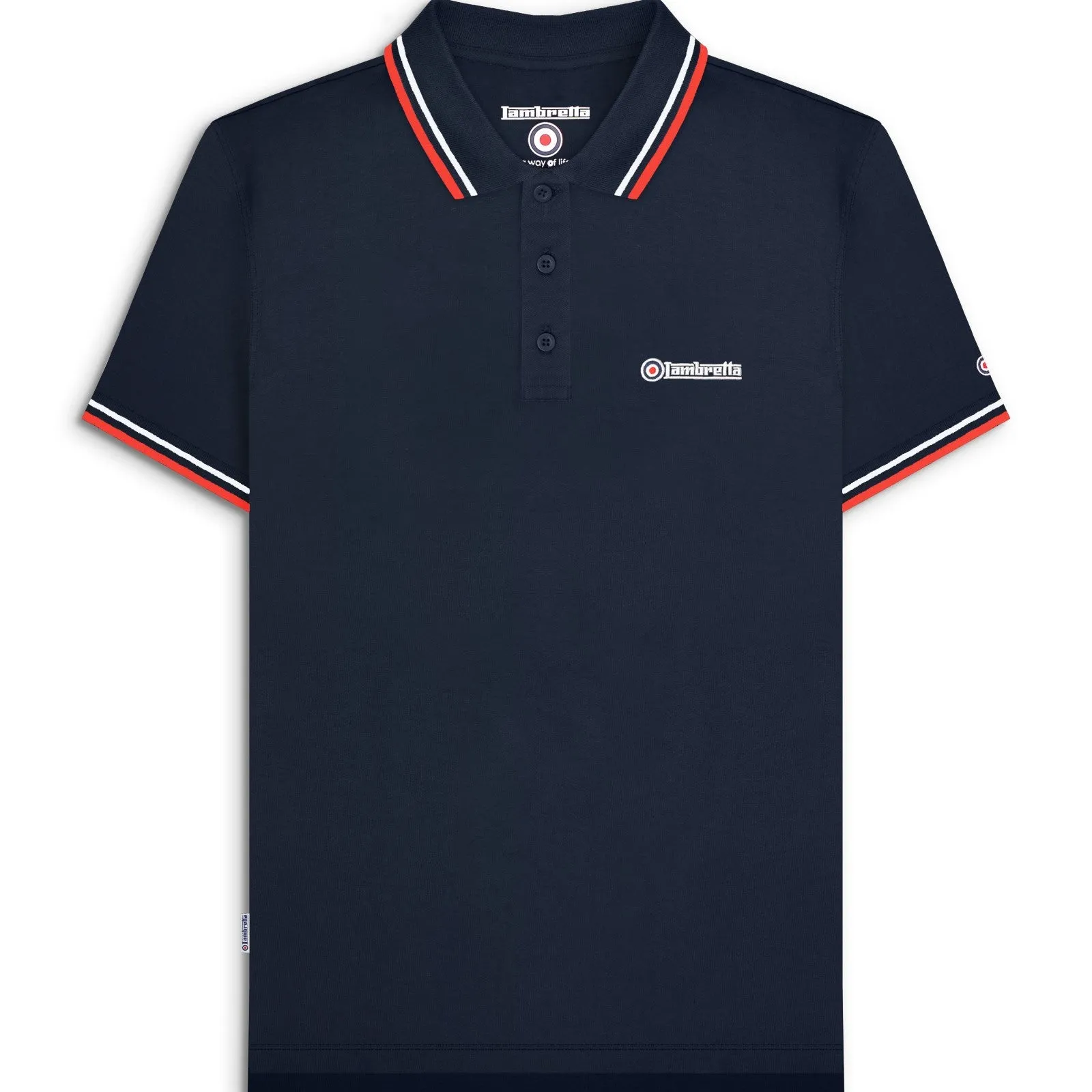 Lambretta Mens Twin Tipped Retro Polo Shirt