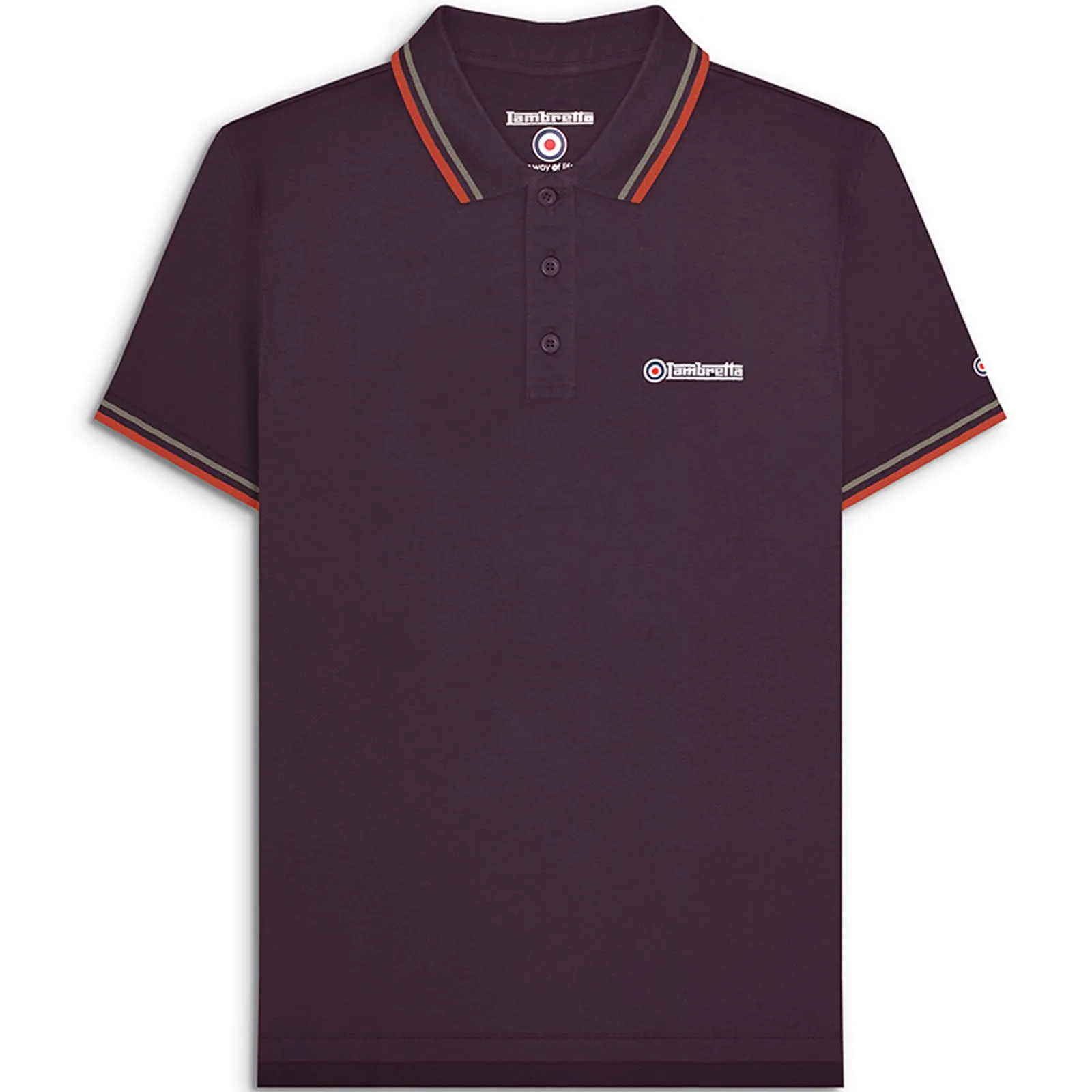 Lambretta Mens Twin Tipped Retro Polo Shirt