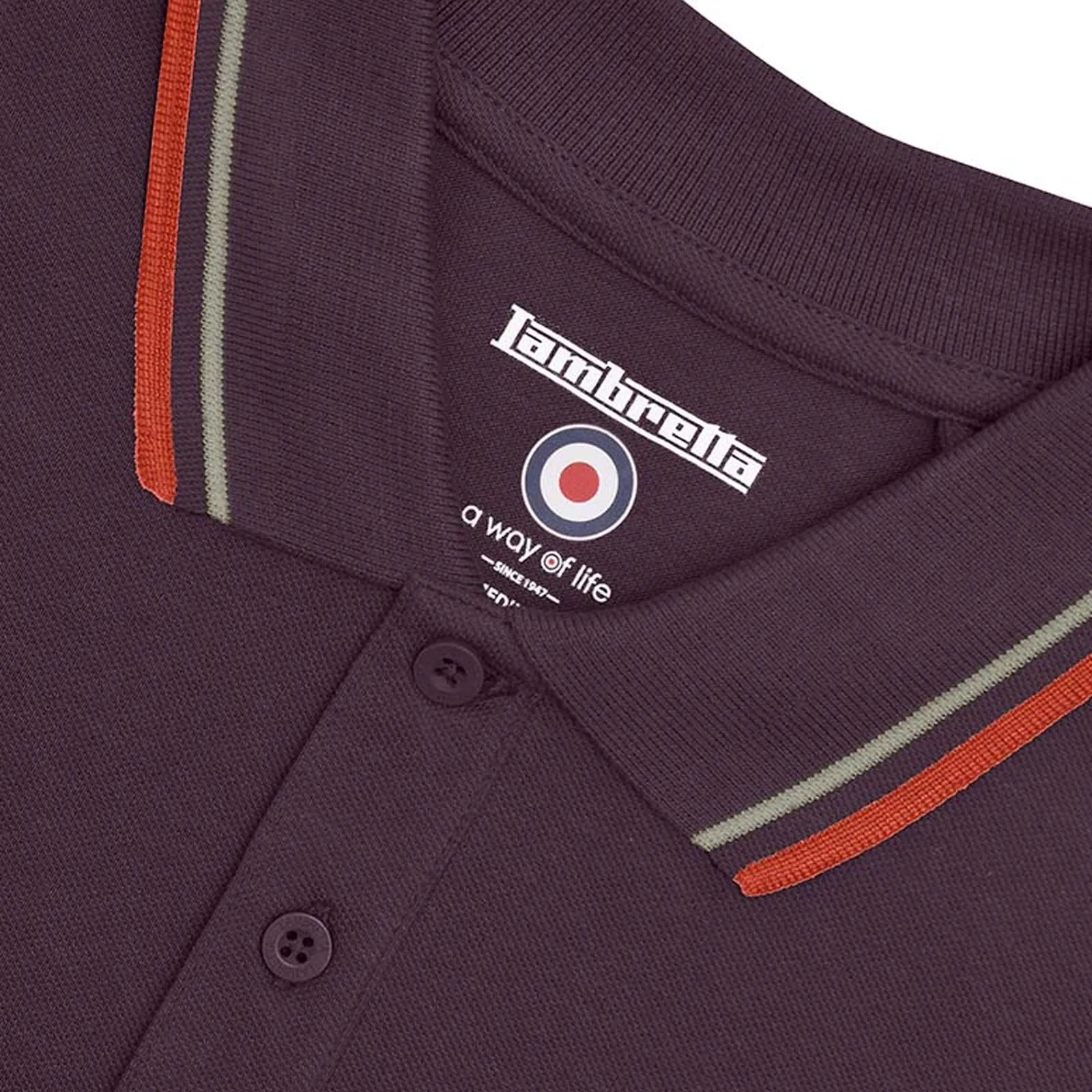 Lambretta Mens Twin Tipped Retro Polo Shirt