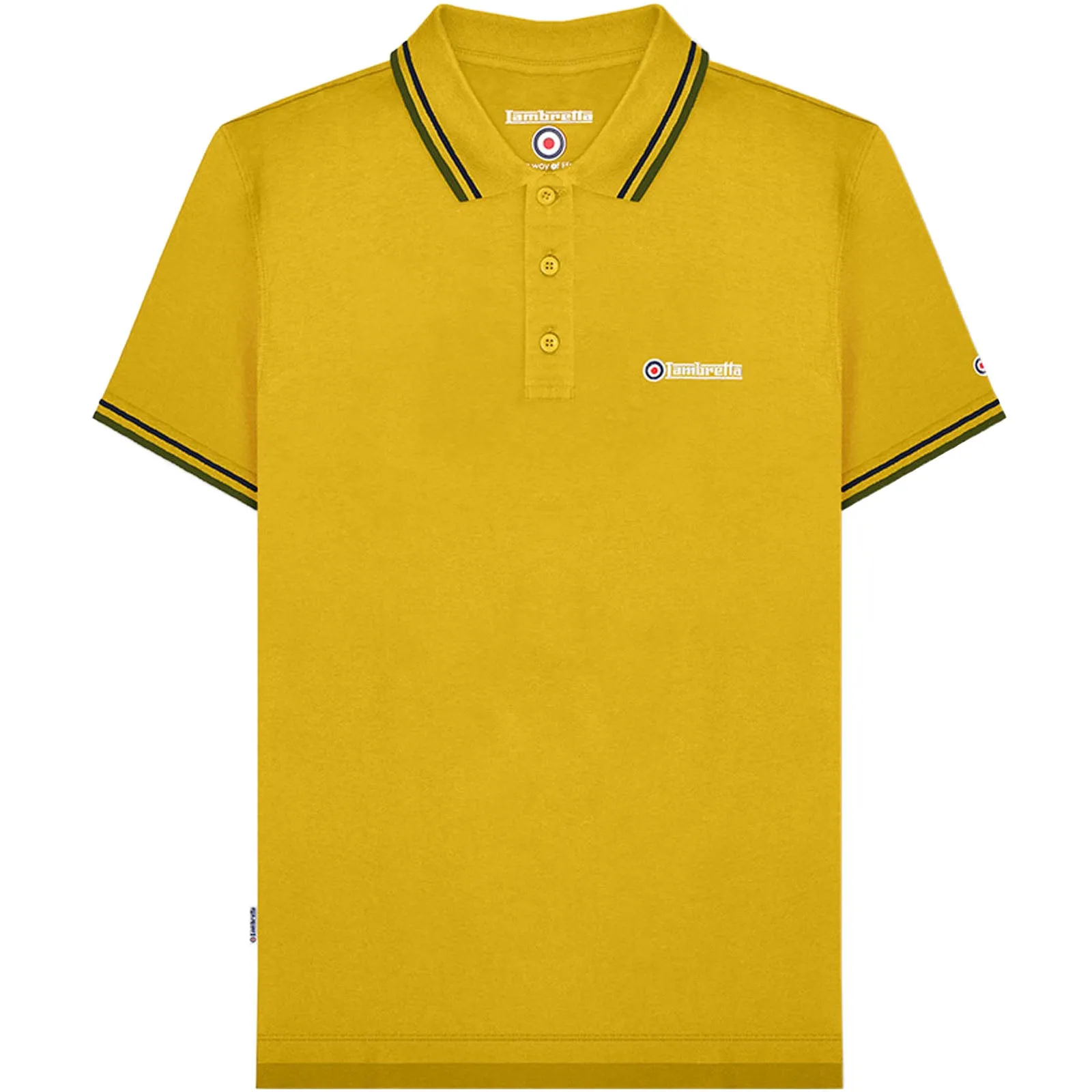 Lambretta Mens Twin Tipped Retro Polo Shirt