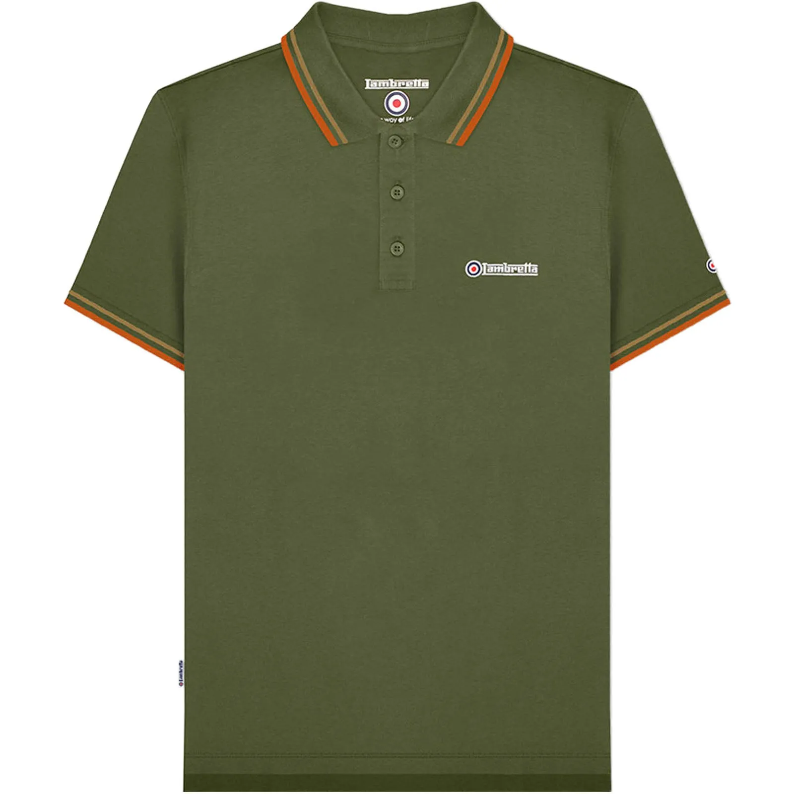 Lambretta Mens Twin Tipped Retro Polo Shirt