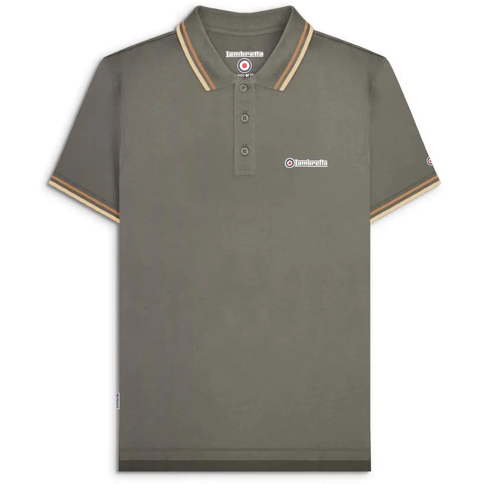 Lambretta Mens Twin Tipped Retro Polo Shirt