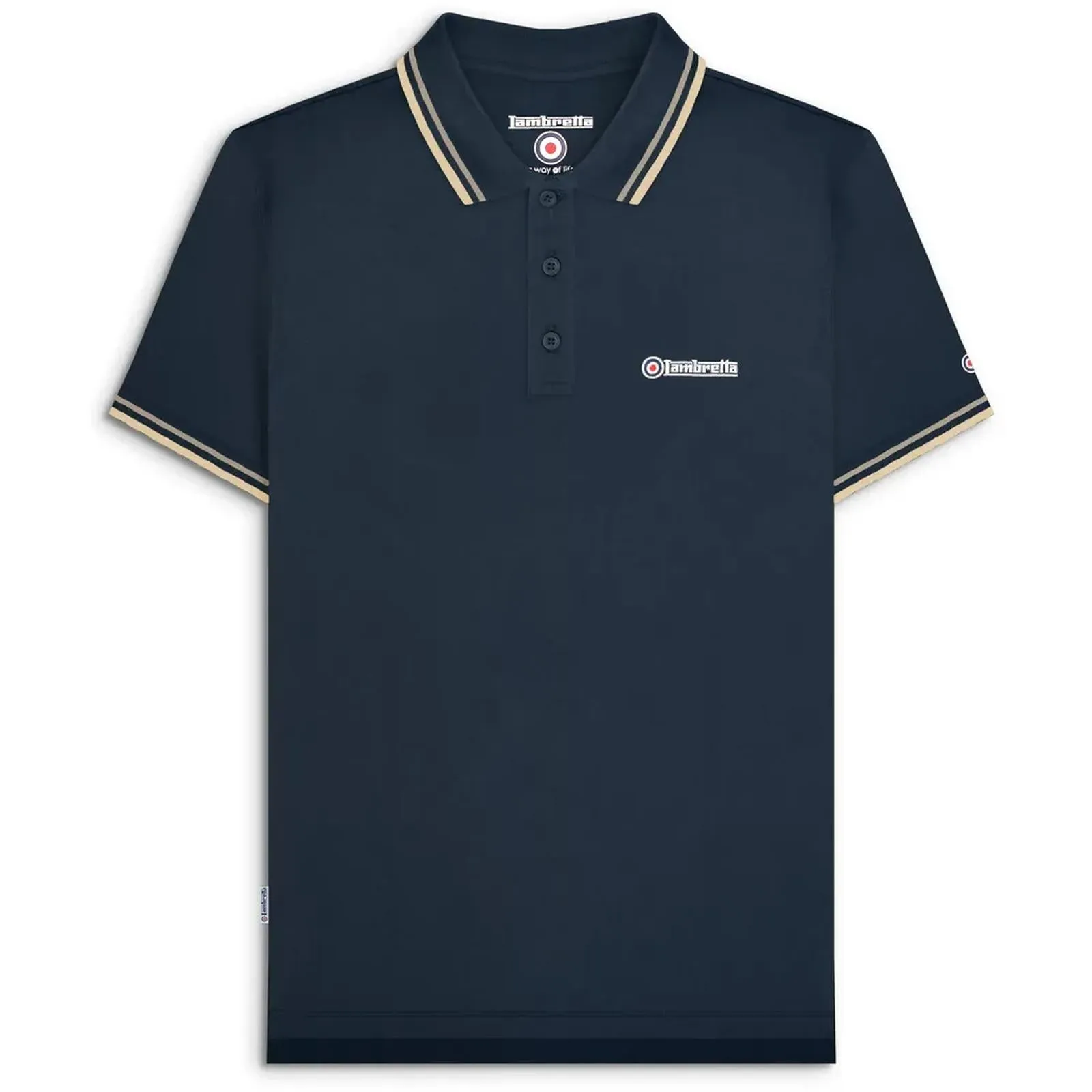 Lambretta Mens Twin Tipped Retro Polo Shirt