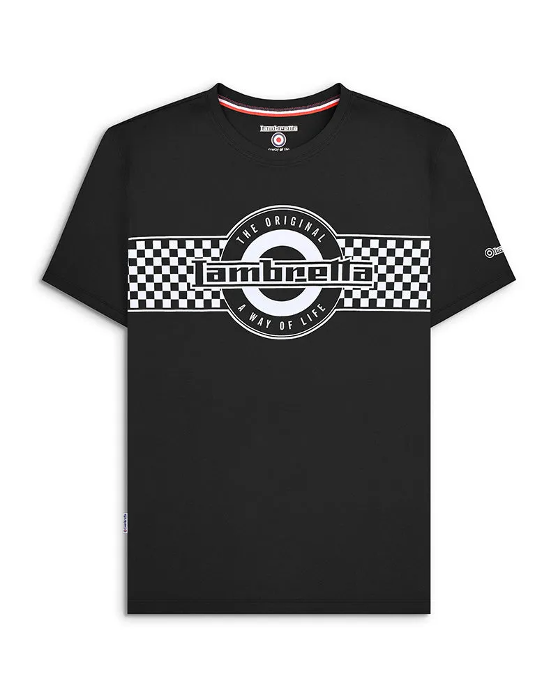 Lambretta Mens Two Tone Logo  Crew Neck T-Shirt