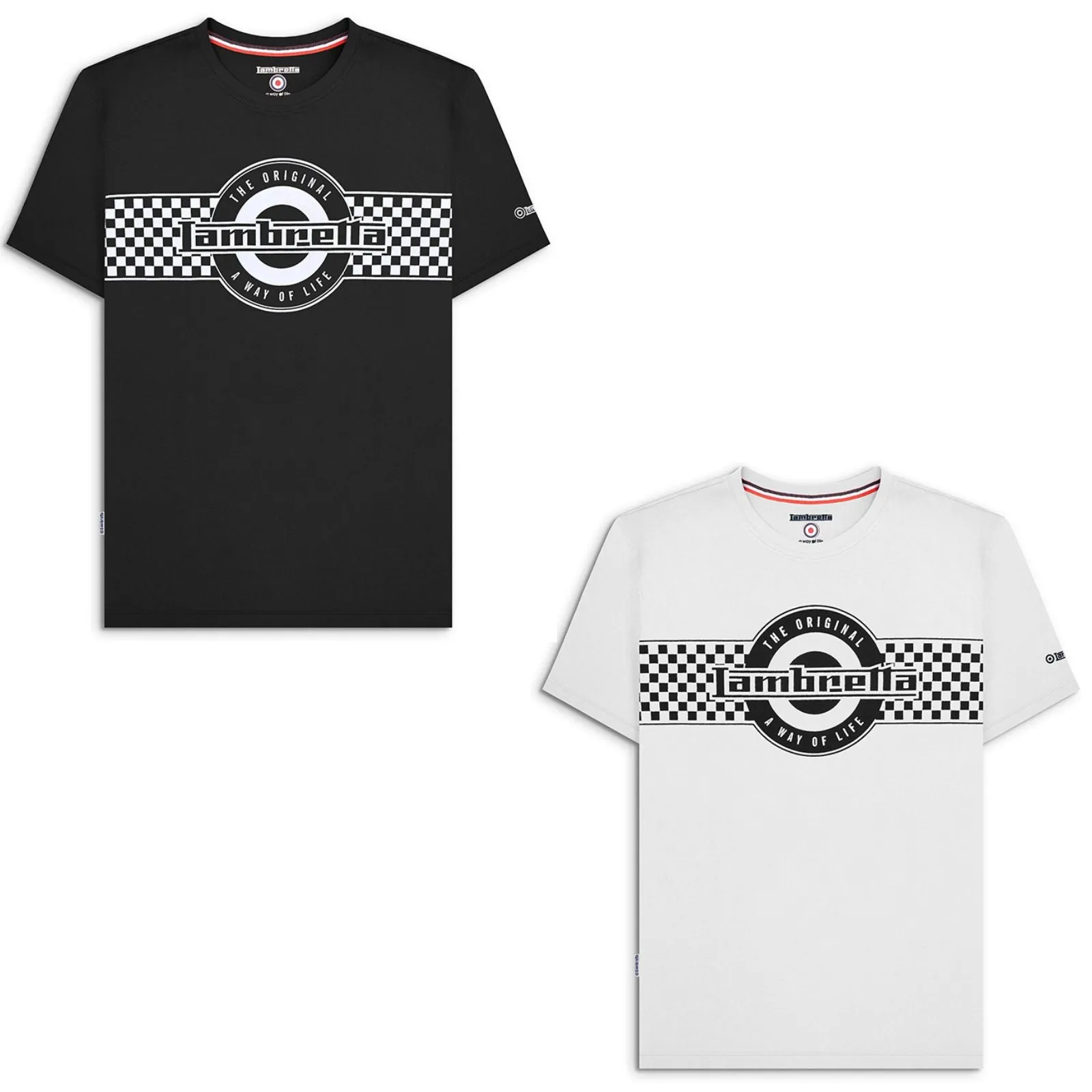 Lambretta Mens Two Tone Logo  Crew Neck T-Shirt