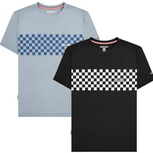 Lambretta Mens Two Tone Panel Short Sleeve Cotton T-Shirt