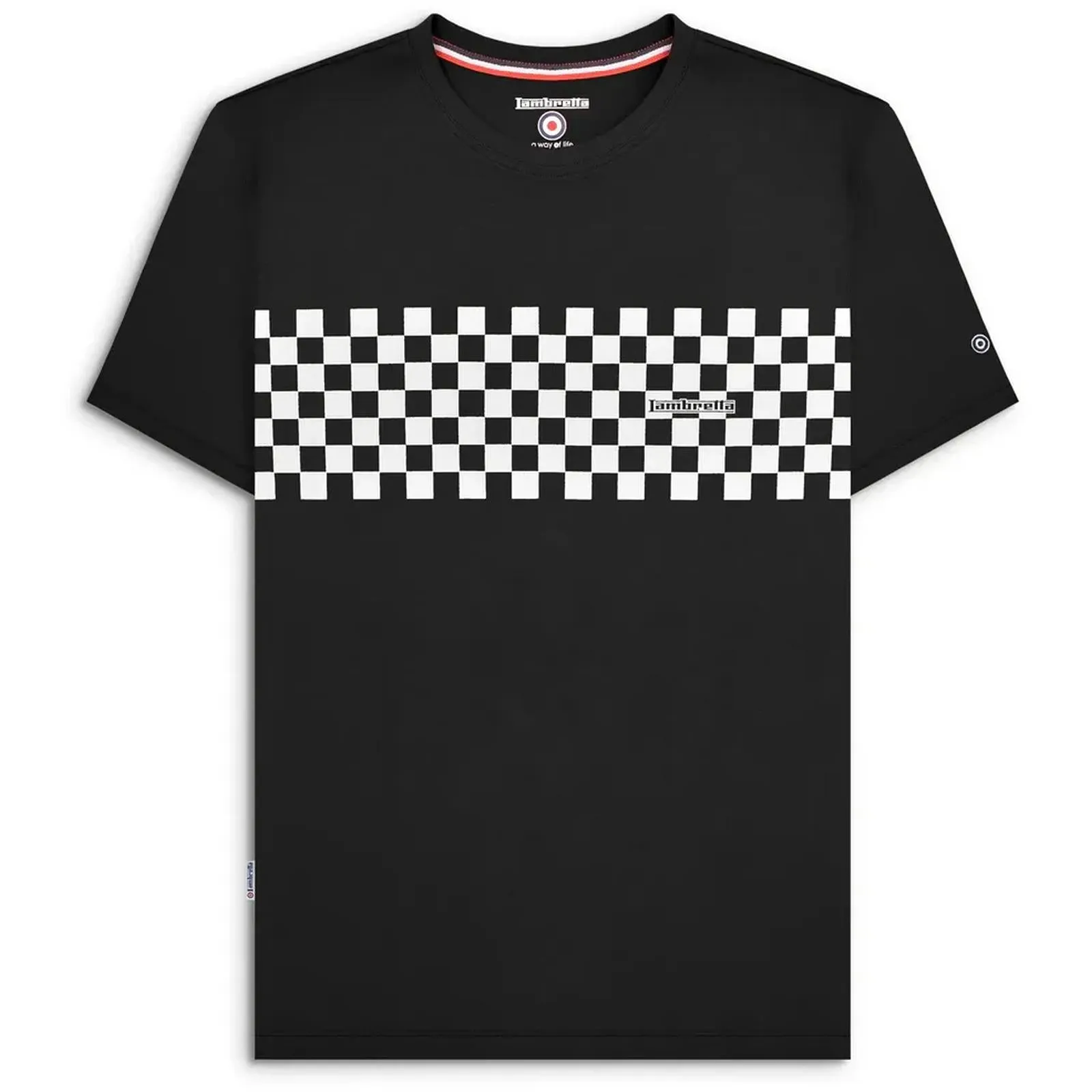 Lambretta Mens Two Tone Panel Short Sleeve Cotton T-Shirt