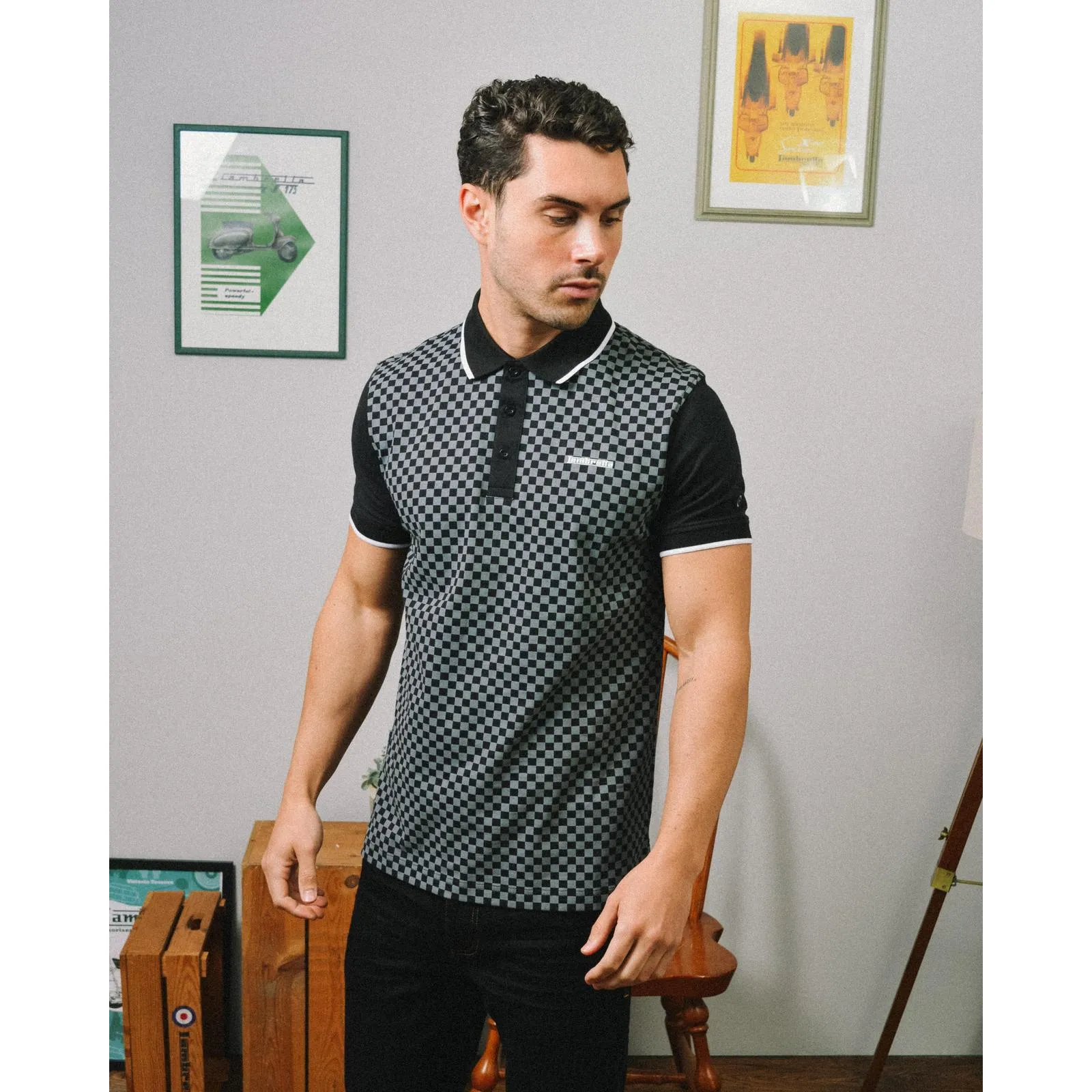 Lambretta Mens Two Tone Polo Shirt